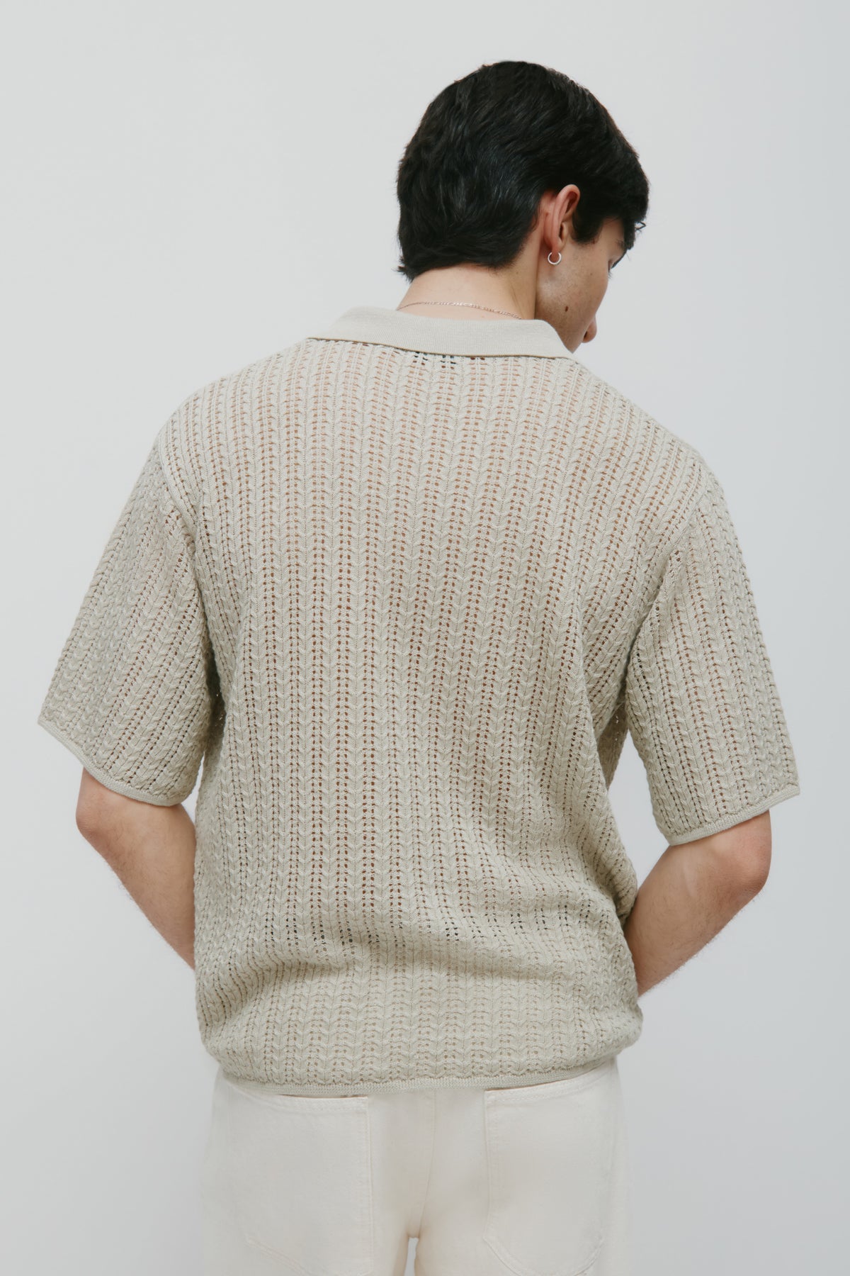 Polo à manches courtes en tricot Jadd pour homme en brume de sauge