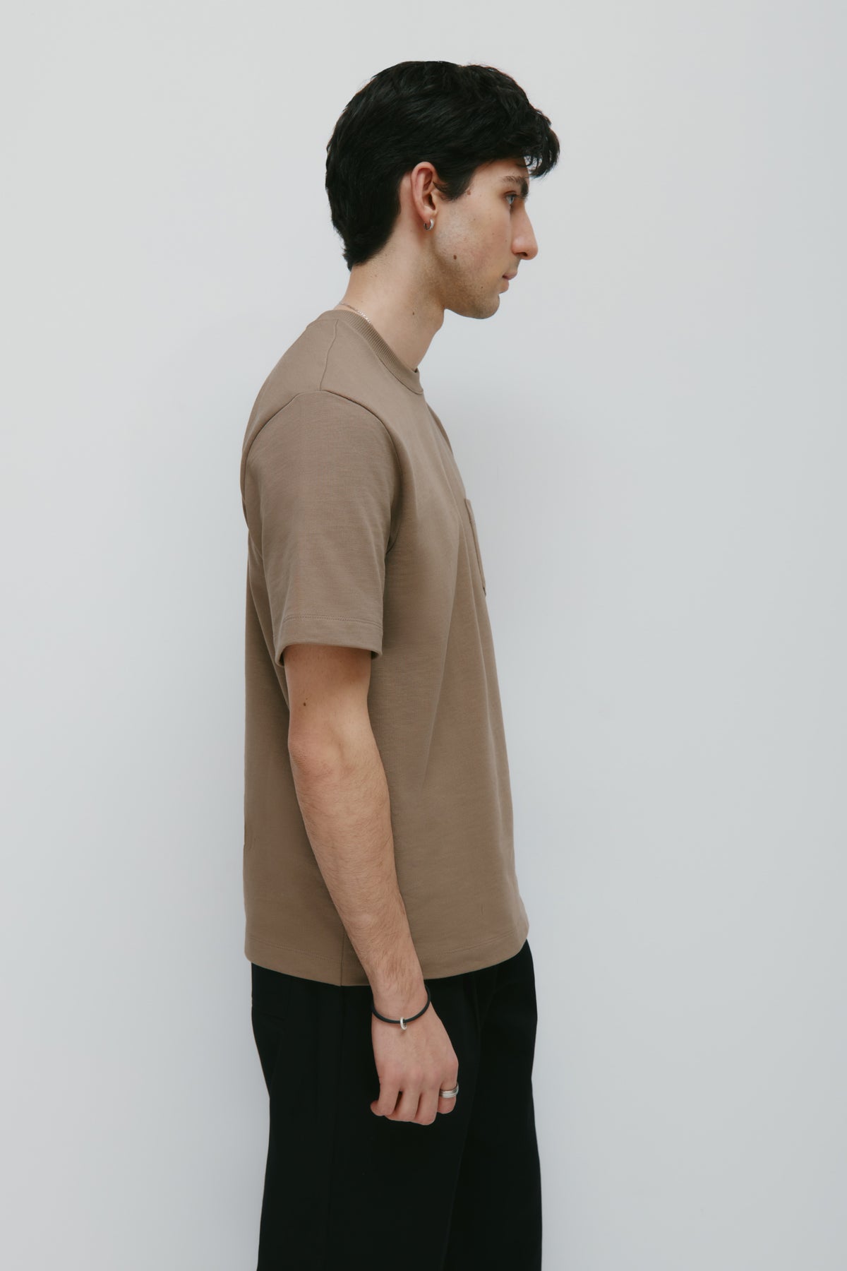 T-shirt à poche Slub pour homme en taupe
