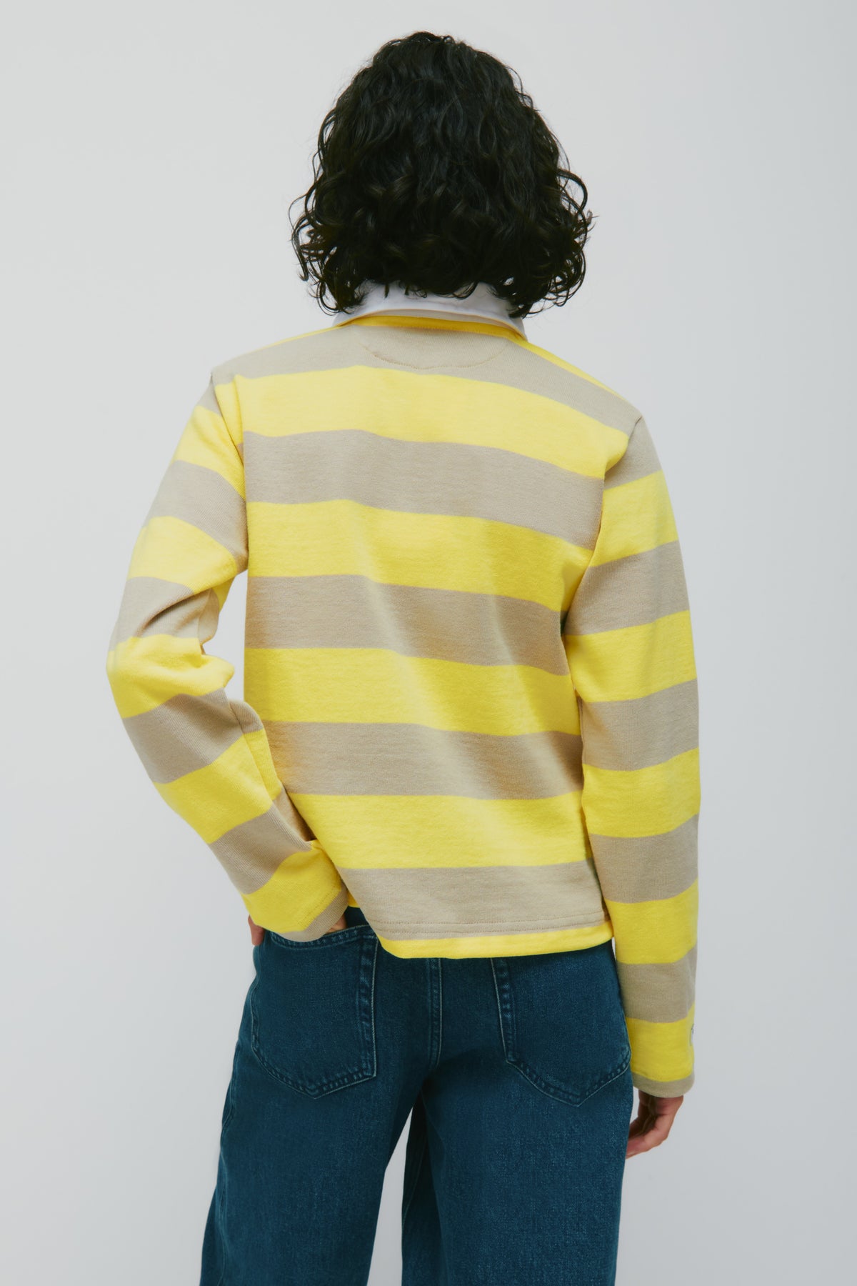 Maillot de rugby rétréci en citron/Taupe
