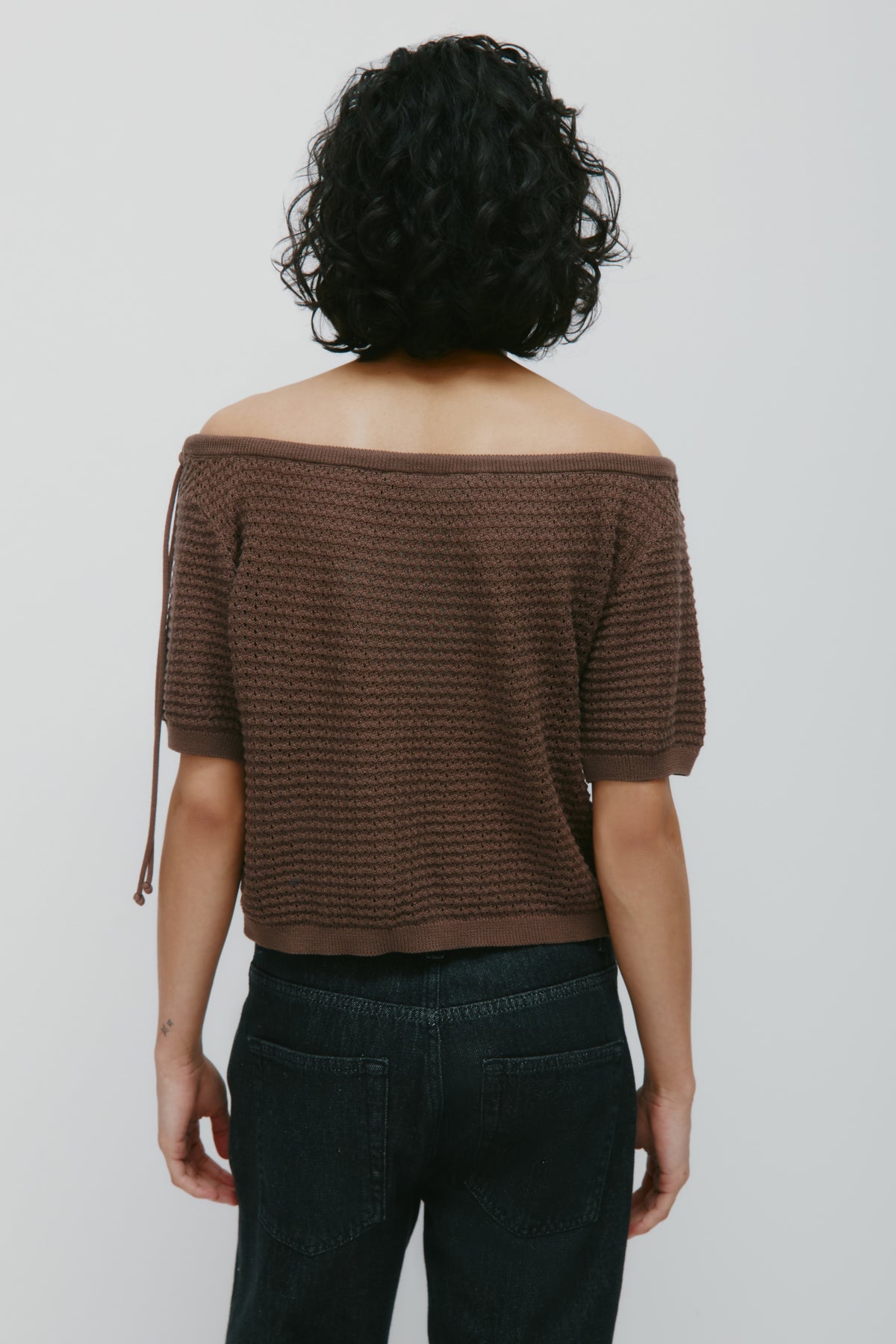 Women's Acacia Tie Boatneck Tee in Bark