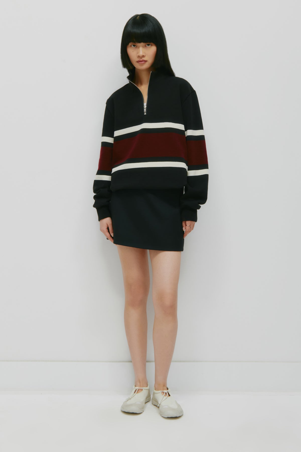 Barbarian Zip Rugby in Black/Ivory/Harvard