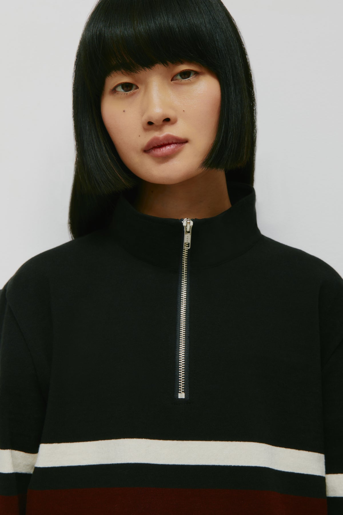 Barbarian Zip Rugby in Black/Ivory/Harvard