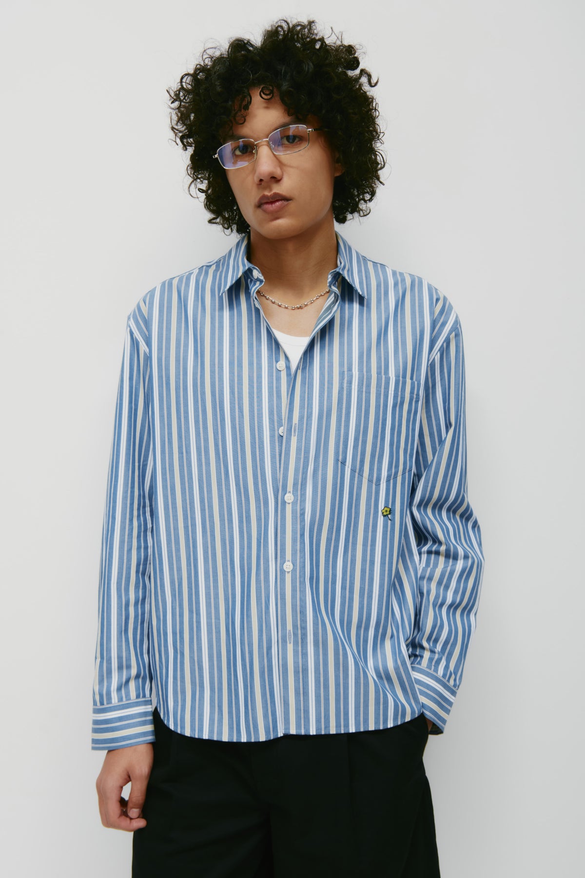 Chemise Zia pour homme en rayures indigo foncé/Yakimo/safari