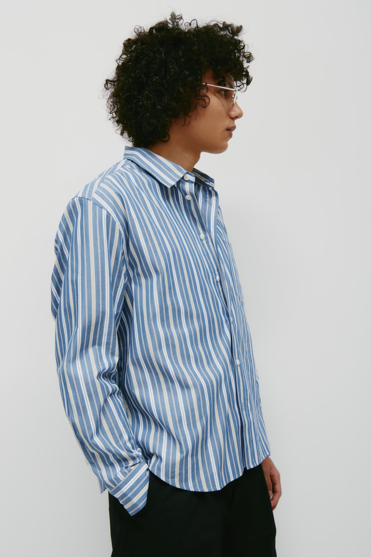 Chemise Zia pour homme en rayures indigo foncé/Yakimo/safari