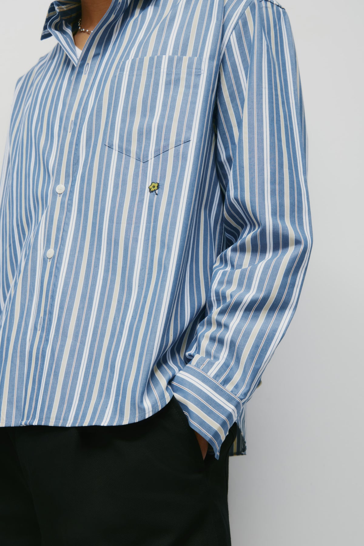 Chemise Zia pour homme en rayures indigo foncé/Yakimo/safari