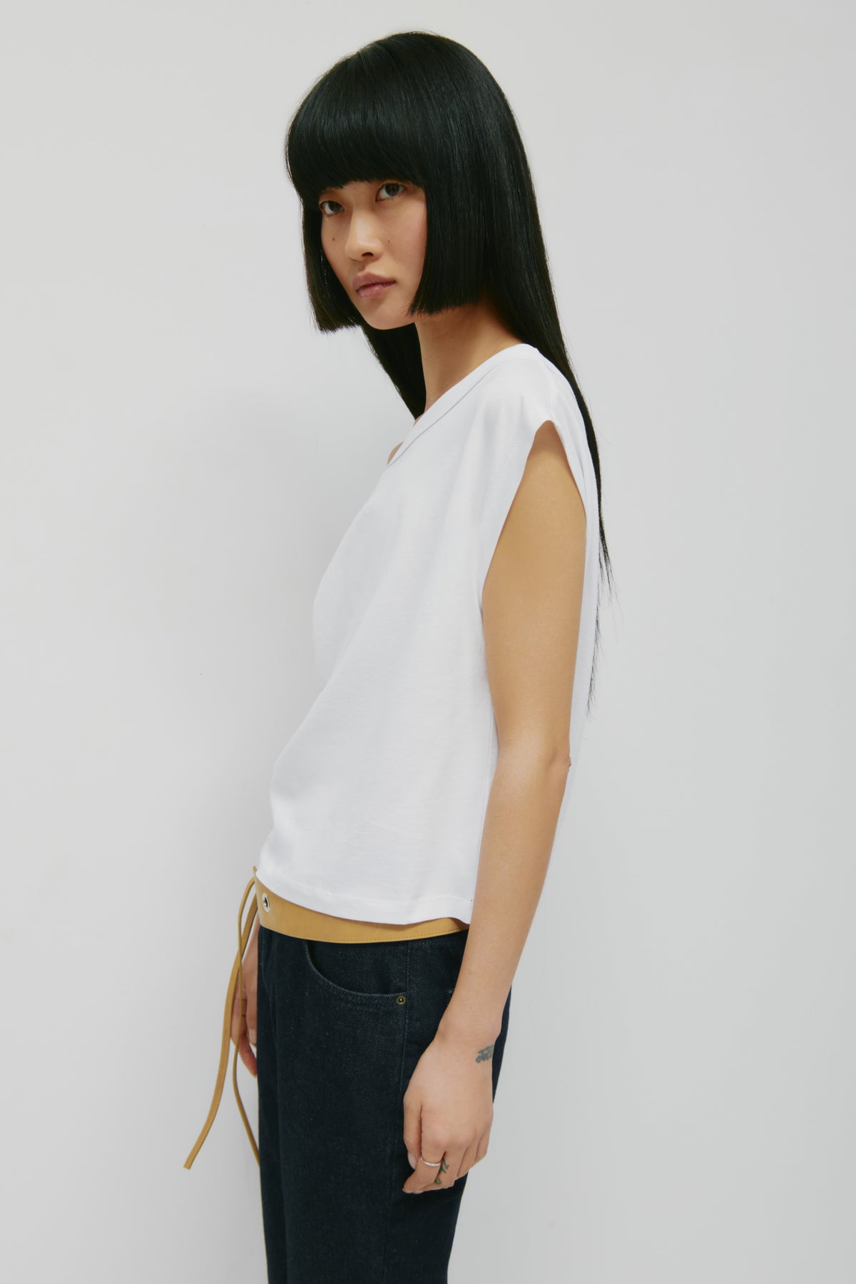 Women's Off Shoulder Tee in White