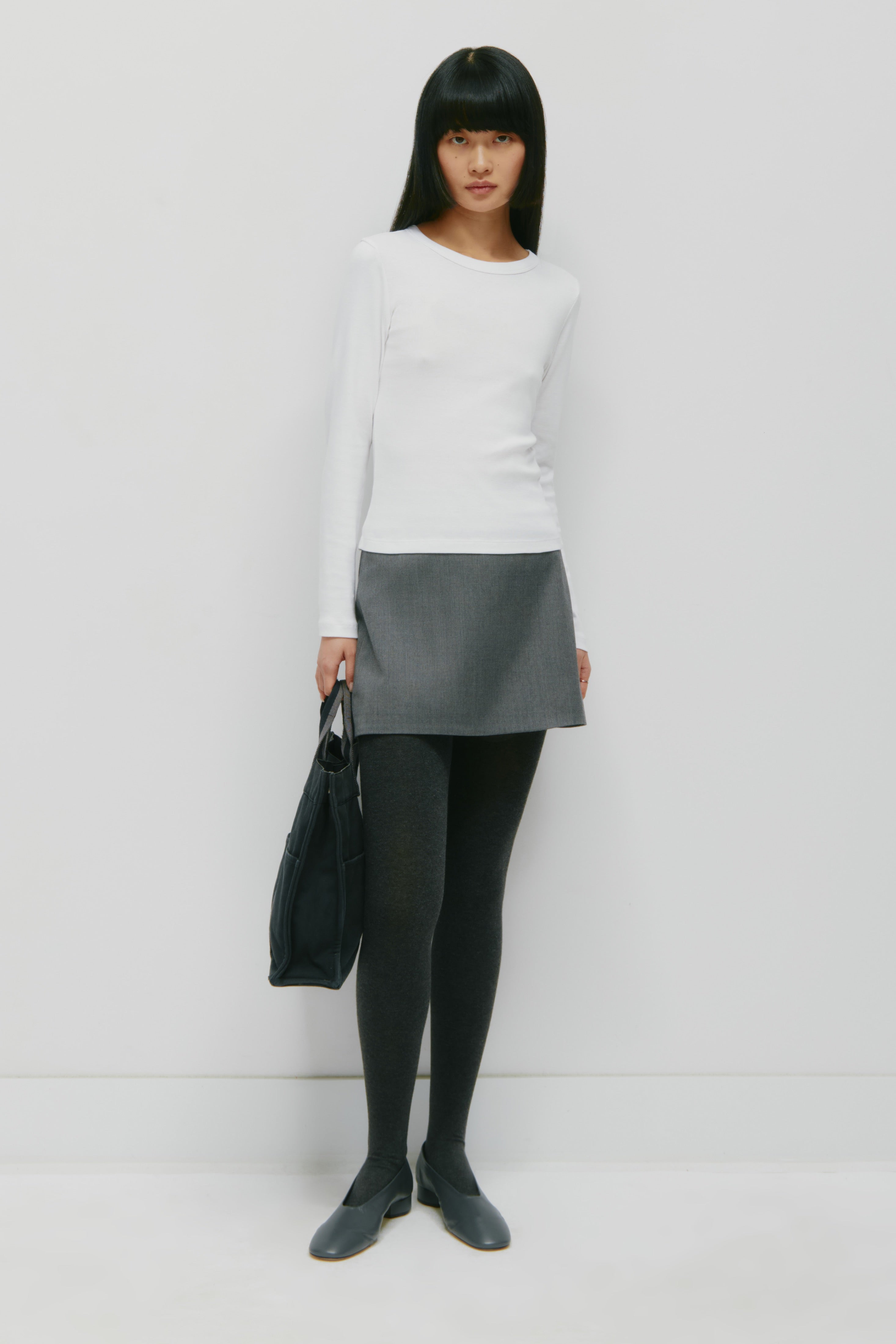 Women's Micro Rib Longsleeve in White