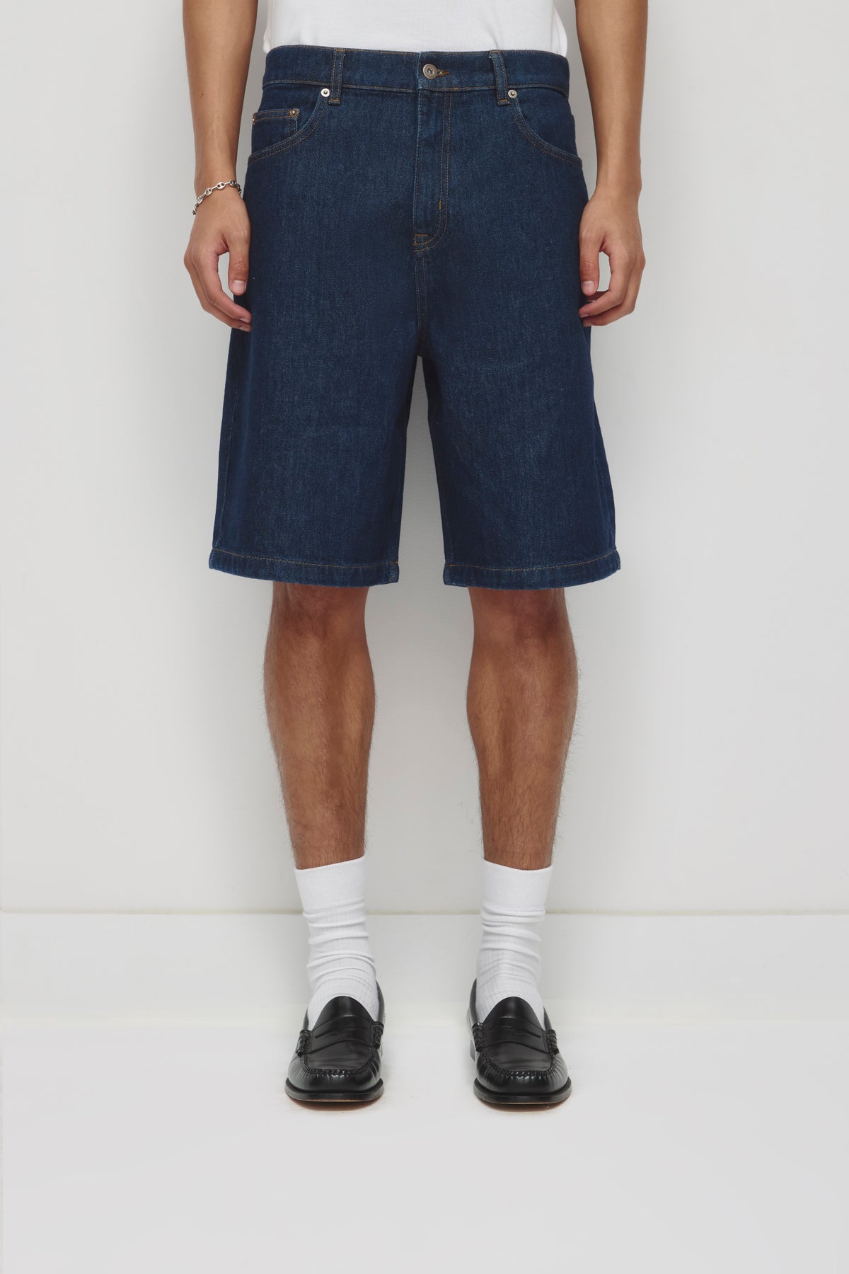 Short en jean Antifit unisexe en lavage foncé