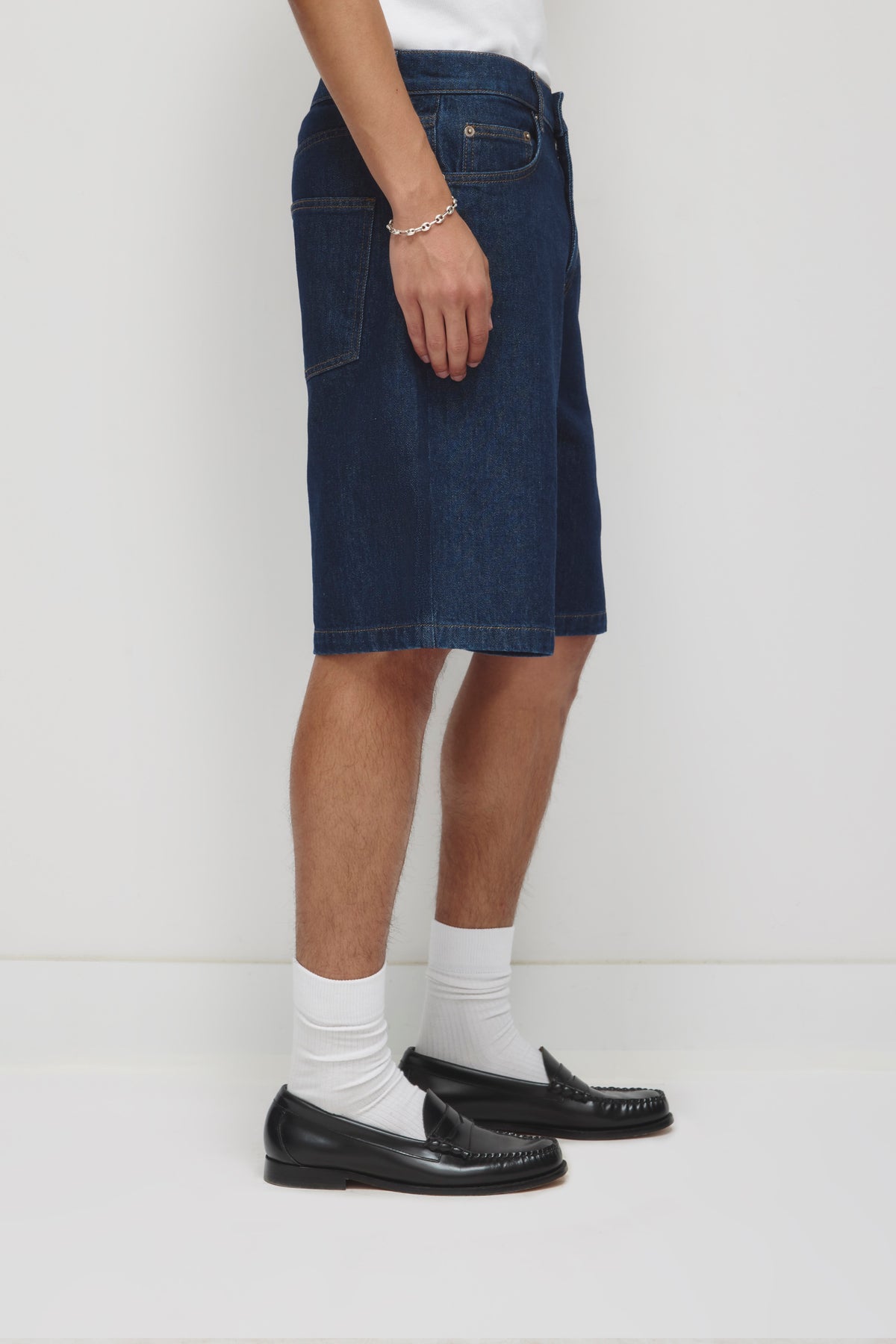 Short en jean Antifit unisexe en lavage foncé