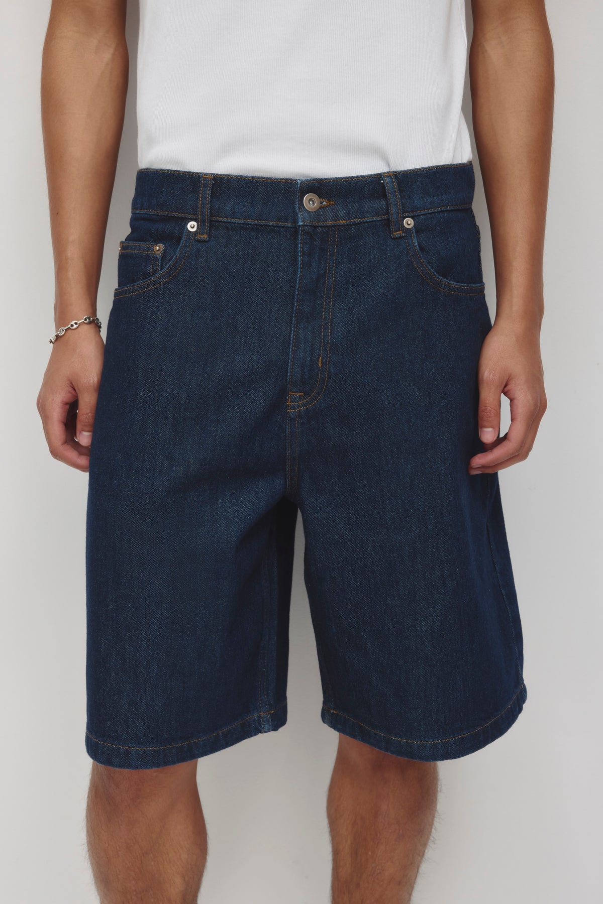 Short en jean Antifit unisexe en lavage foncé