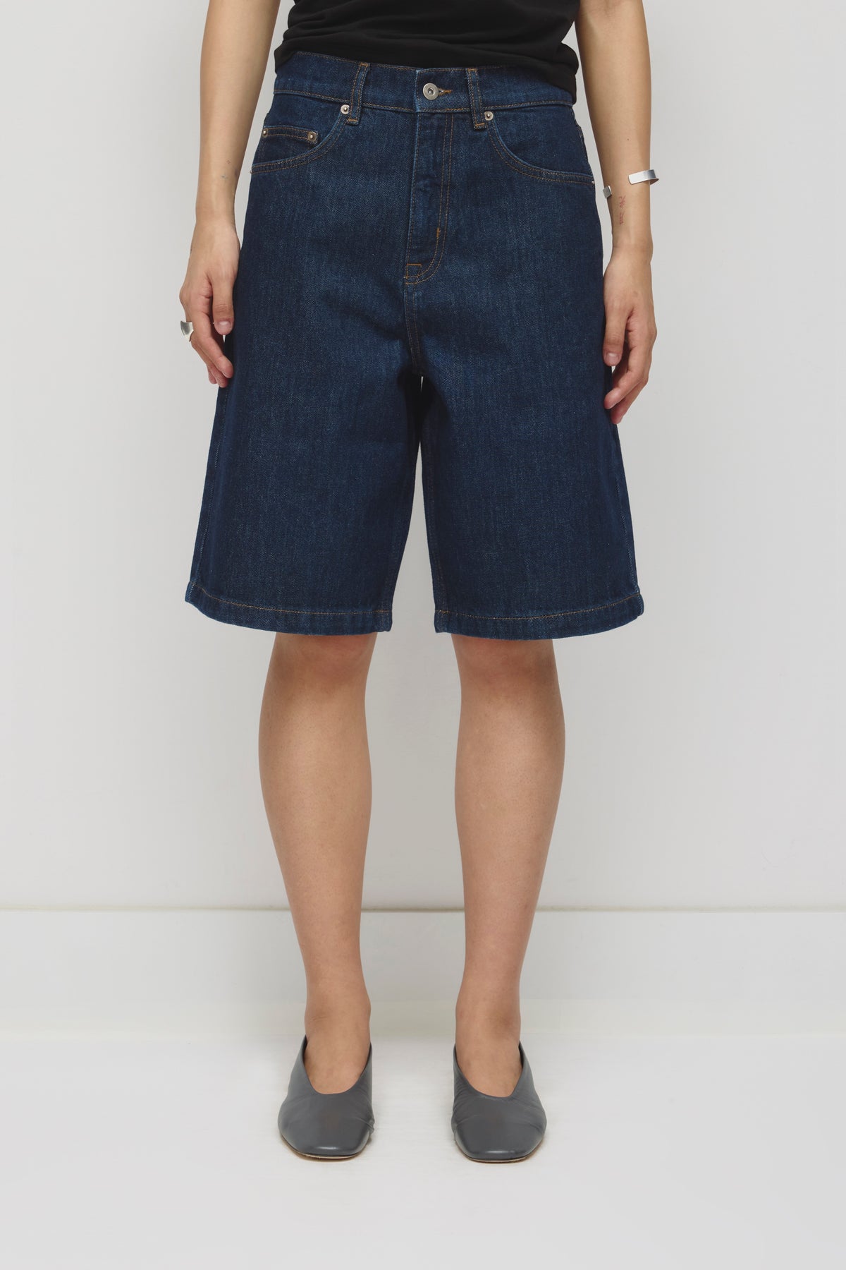 Short en jean Antifit unisexe en lavage foncé