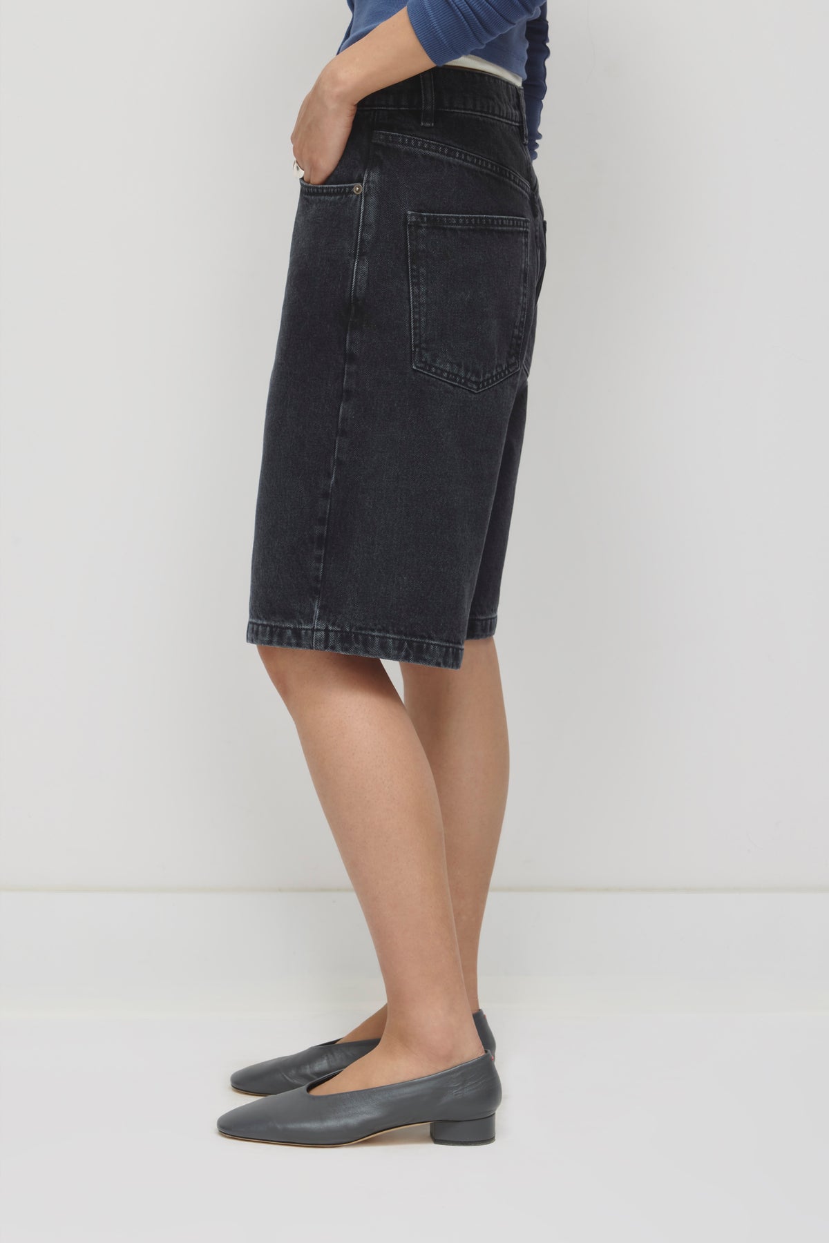 Short en jean Antifit unisexe en washed Black