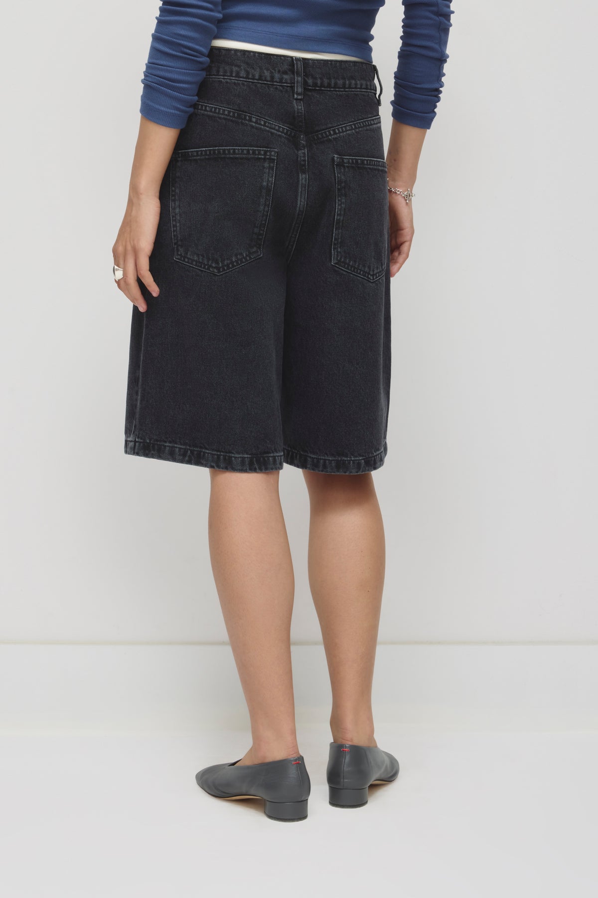 Short en jean Antifit unisexe en washed Black