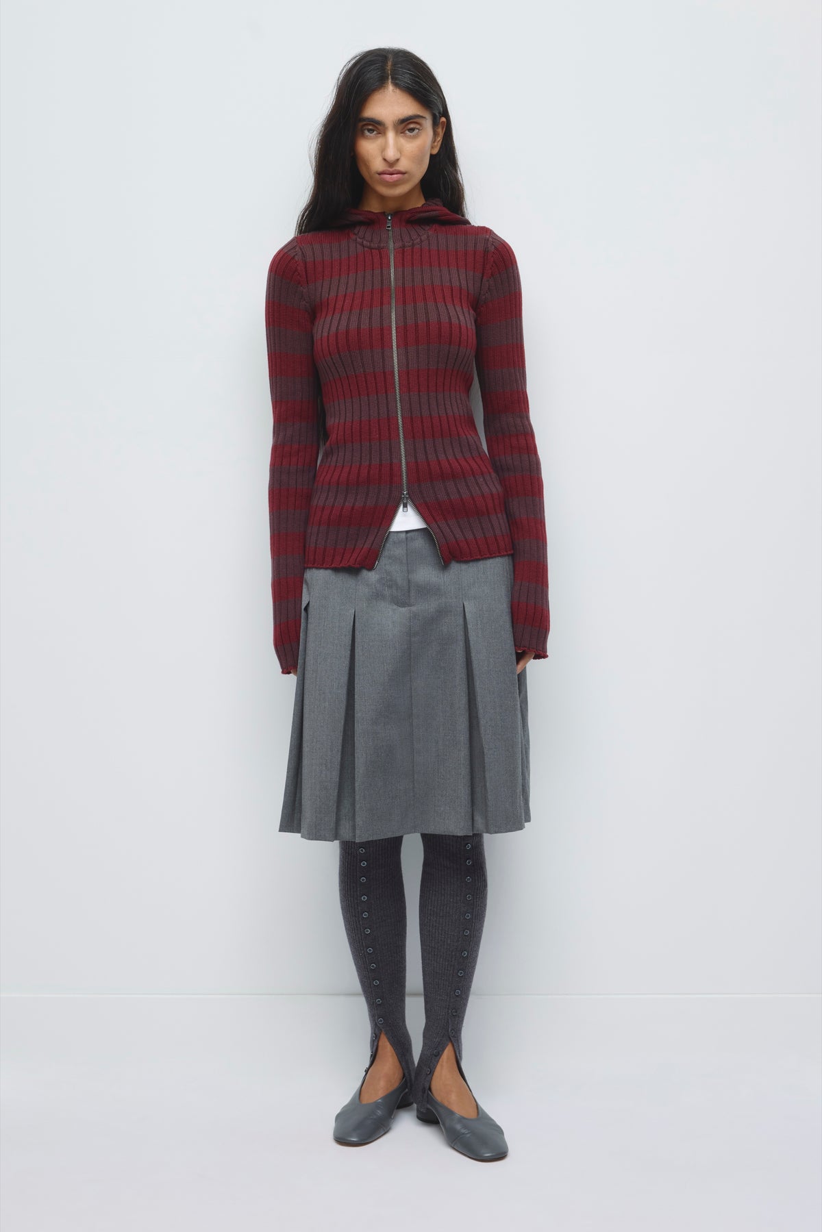 Buttoned Leg Warmers in Charcoal Mix