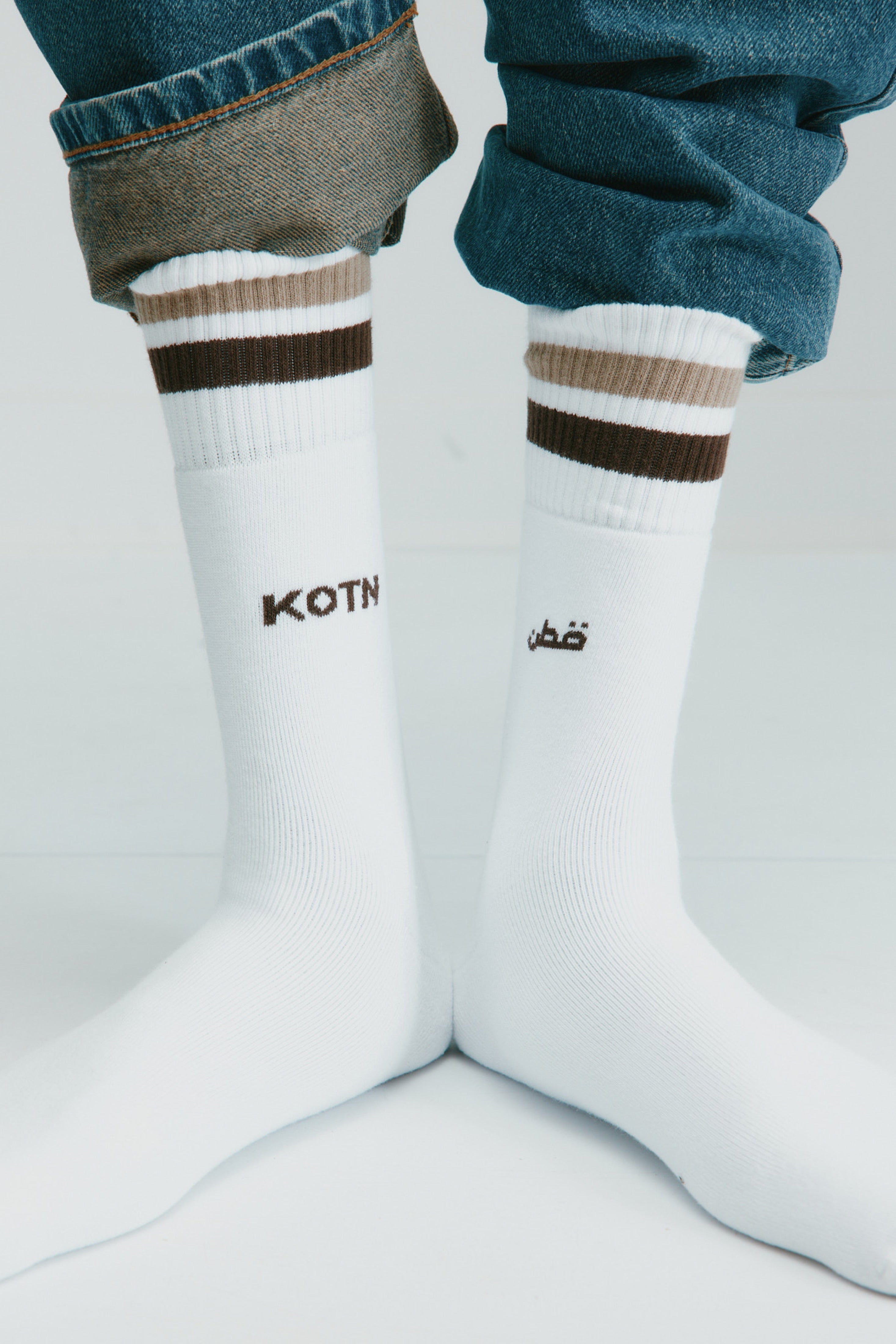 Chaussettes mi-mollet en teck/Espresso