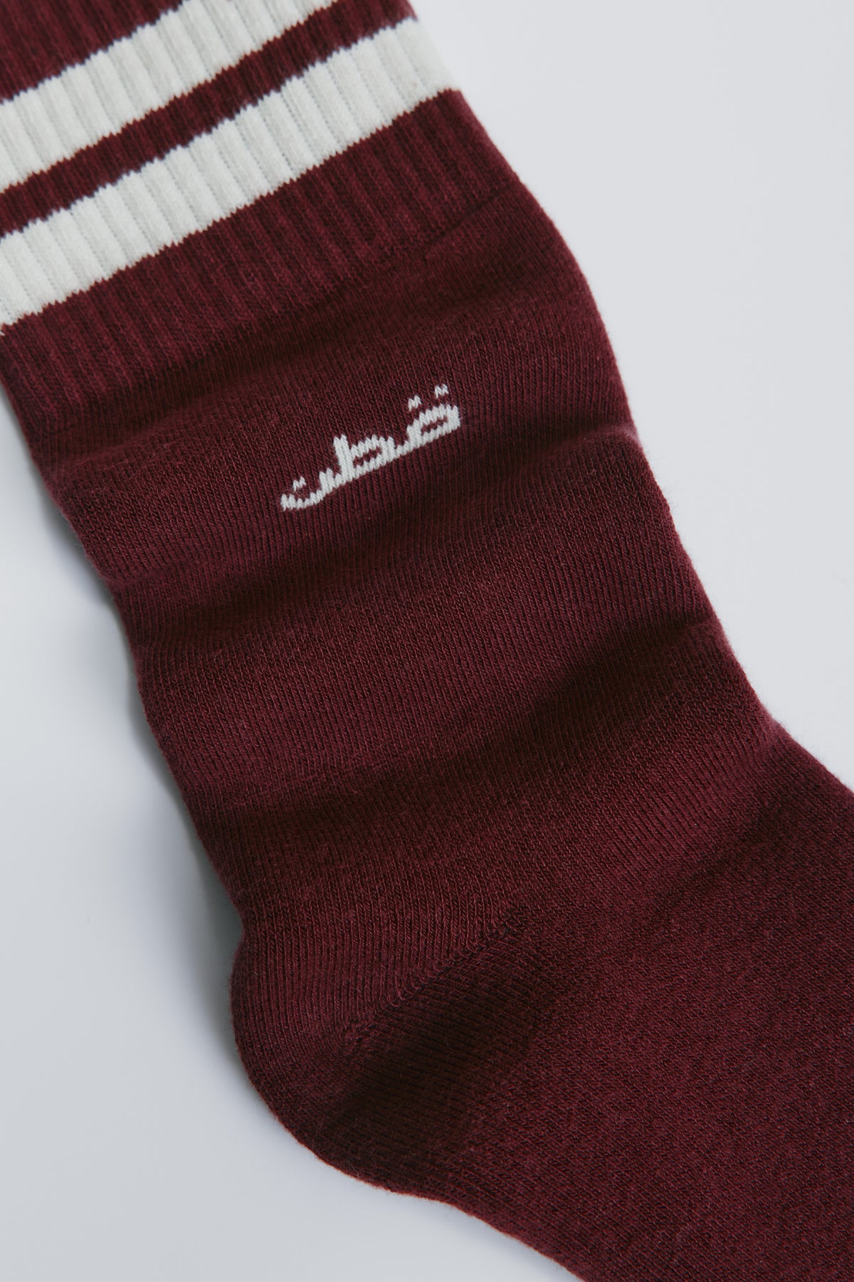 Chaussettes mi-mollet en rayures porto tawny/bouleau