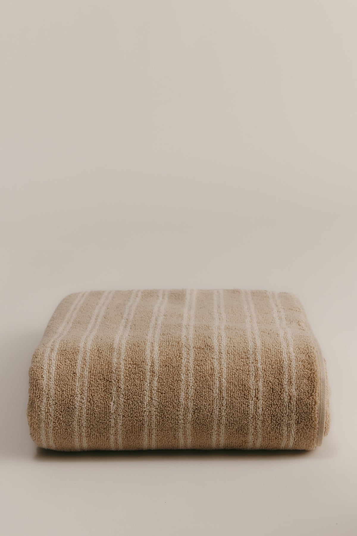 Egyptian Cotton Bath Sheet in Sand/Natural Stripe