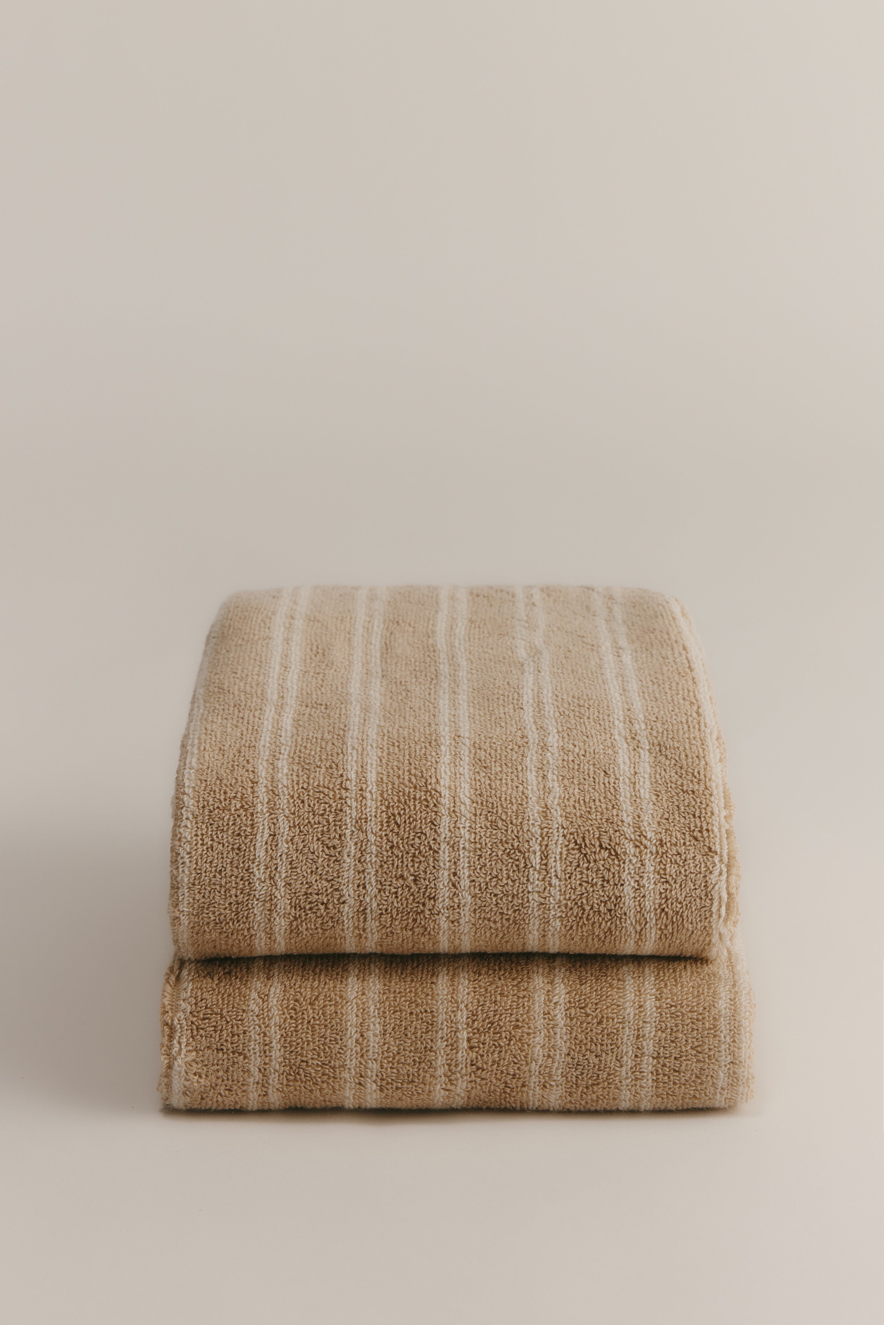 Egyptian Cotton Hand Towel (2 Pack) in Sand/Natural Stripe