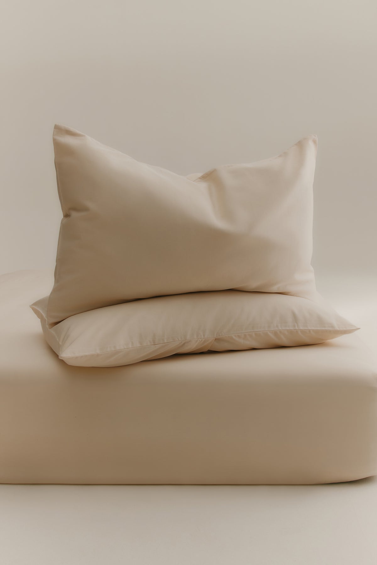 Ensemble drap-housse et taie d'oreiller en naturel