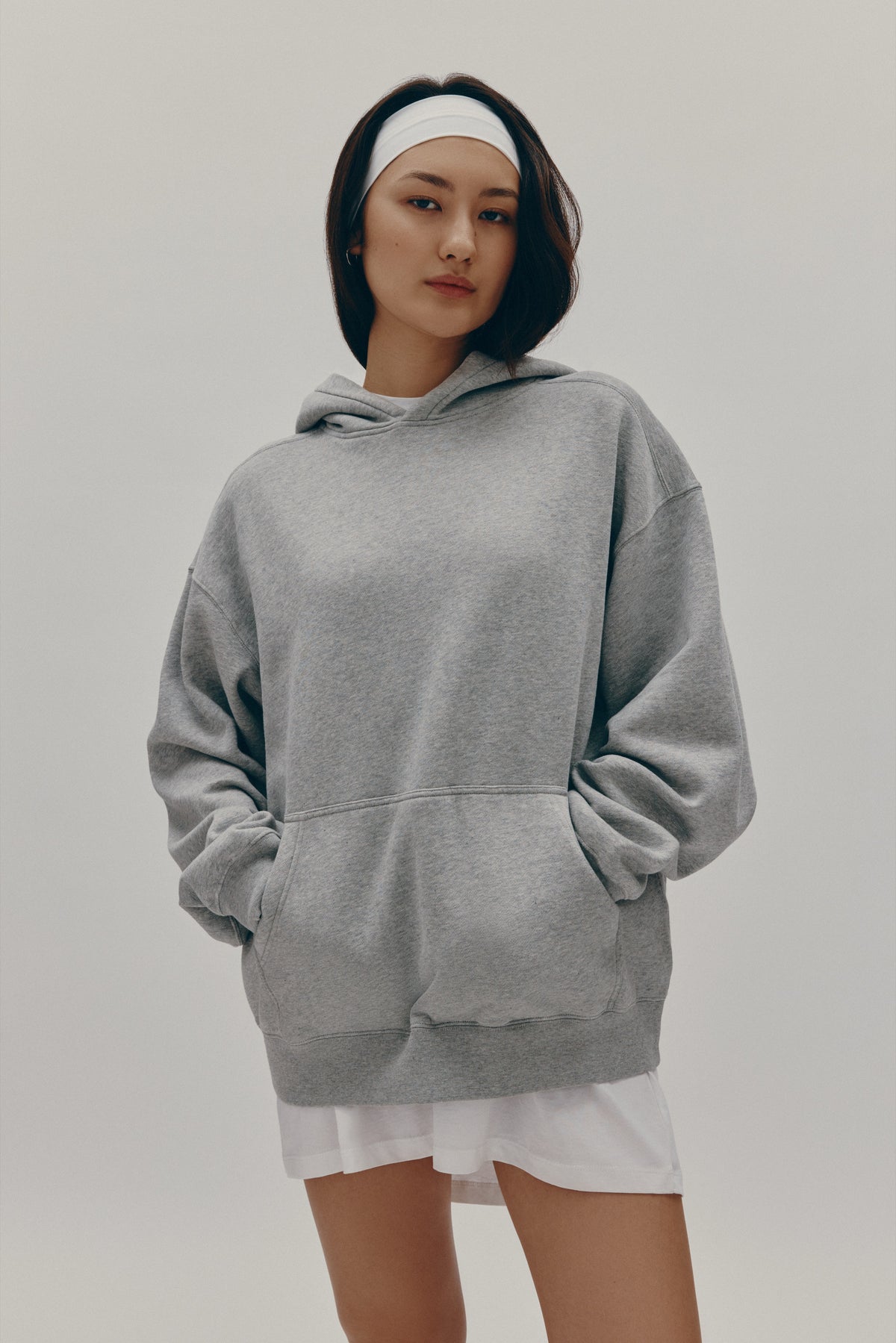 Women's Essential Hoodie in Heather Grey