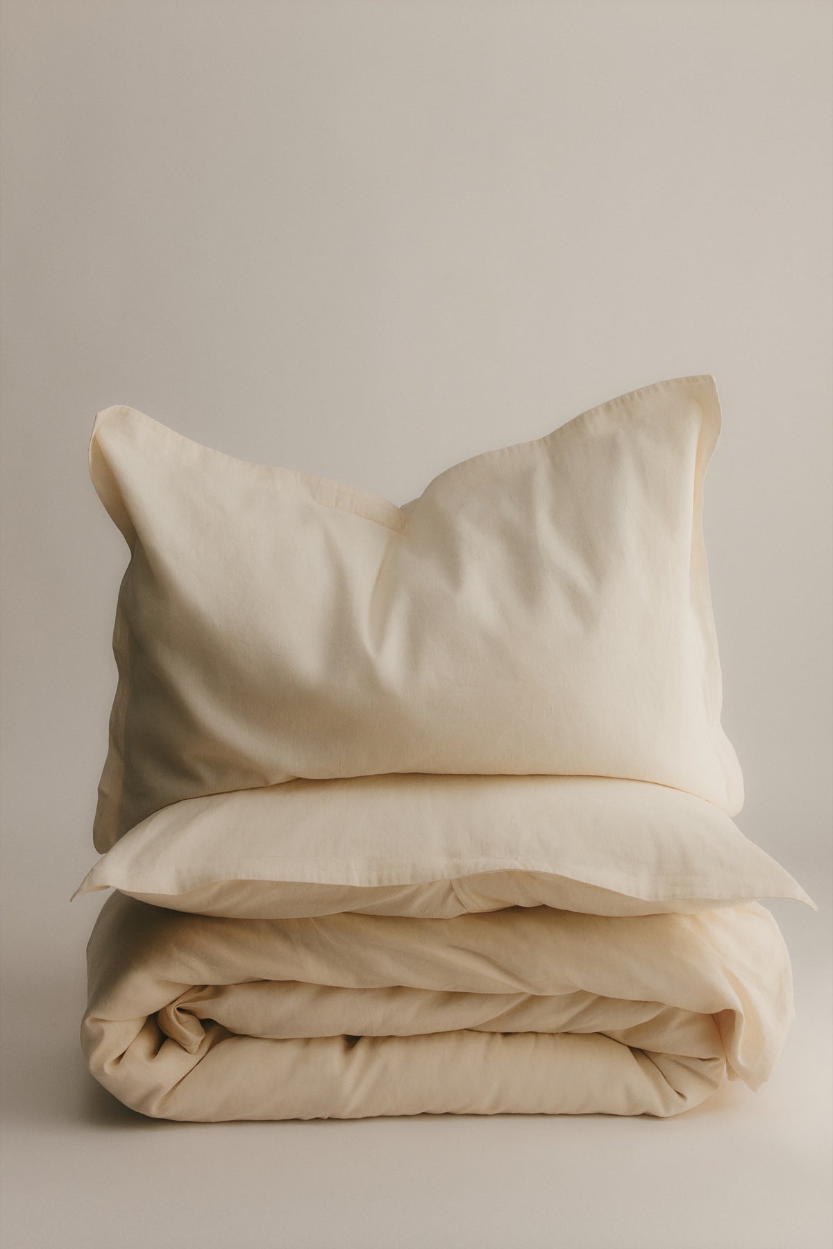 Ensemble housse de couette et taie d'oreiller en lin naturel