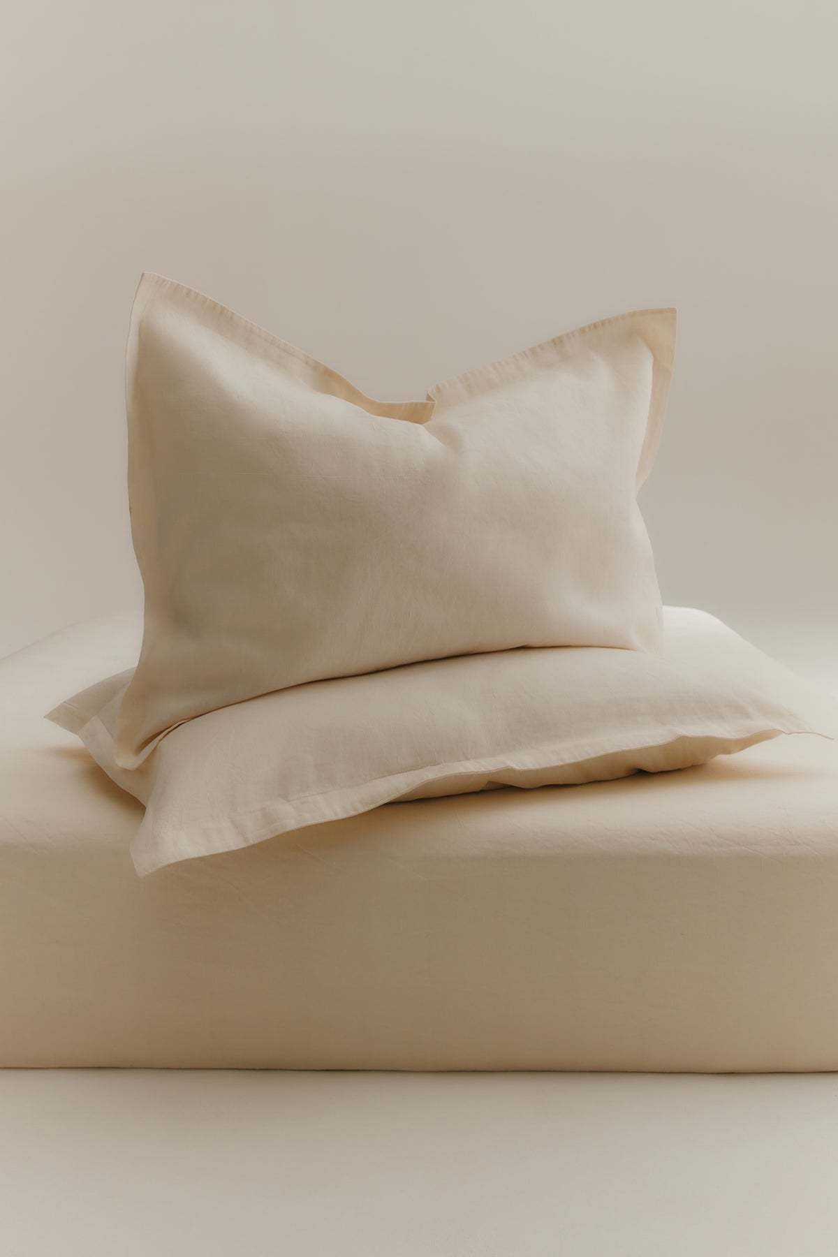 Ensemble housse de couette et taie d'oreiller en lin naturel