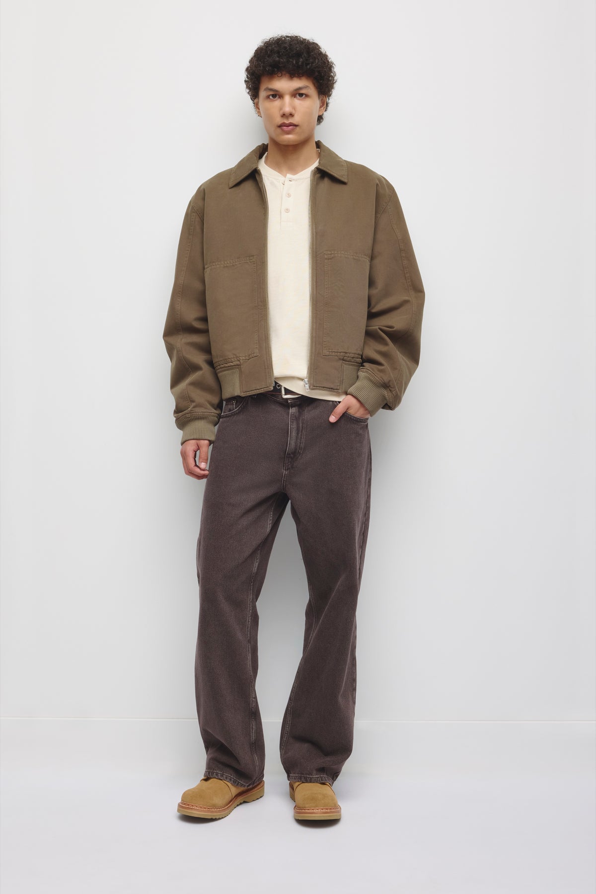 Blouson aviateur A-2 pour homme en vert prairie