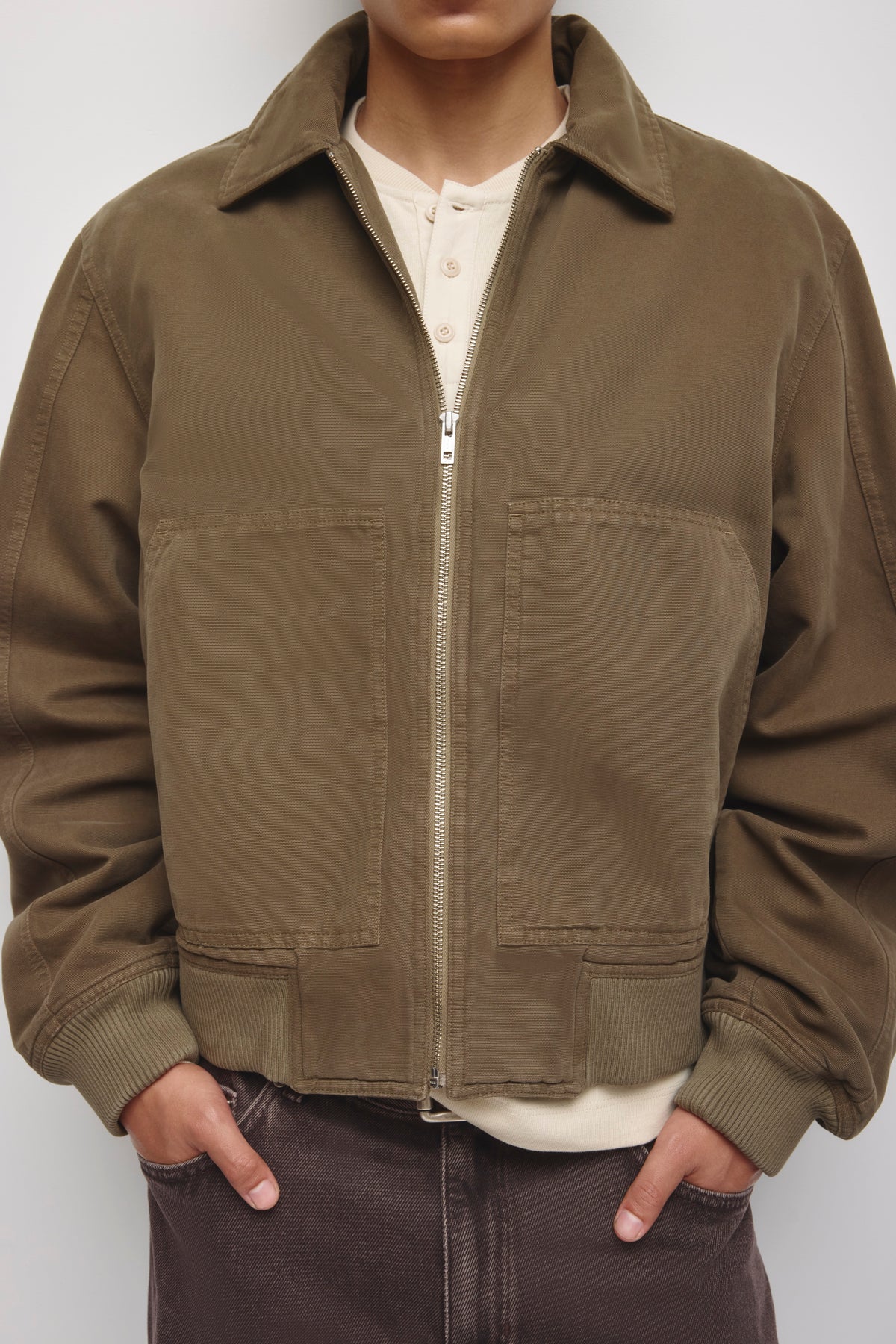 Blouson aviateur A-2 pour homme en vert prairie