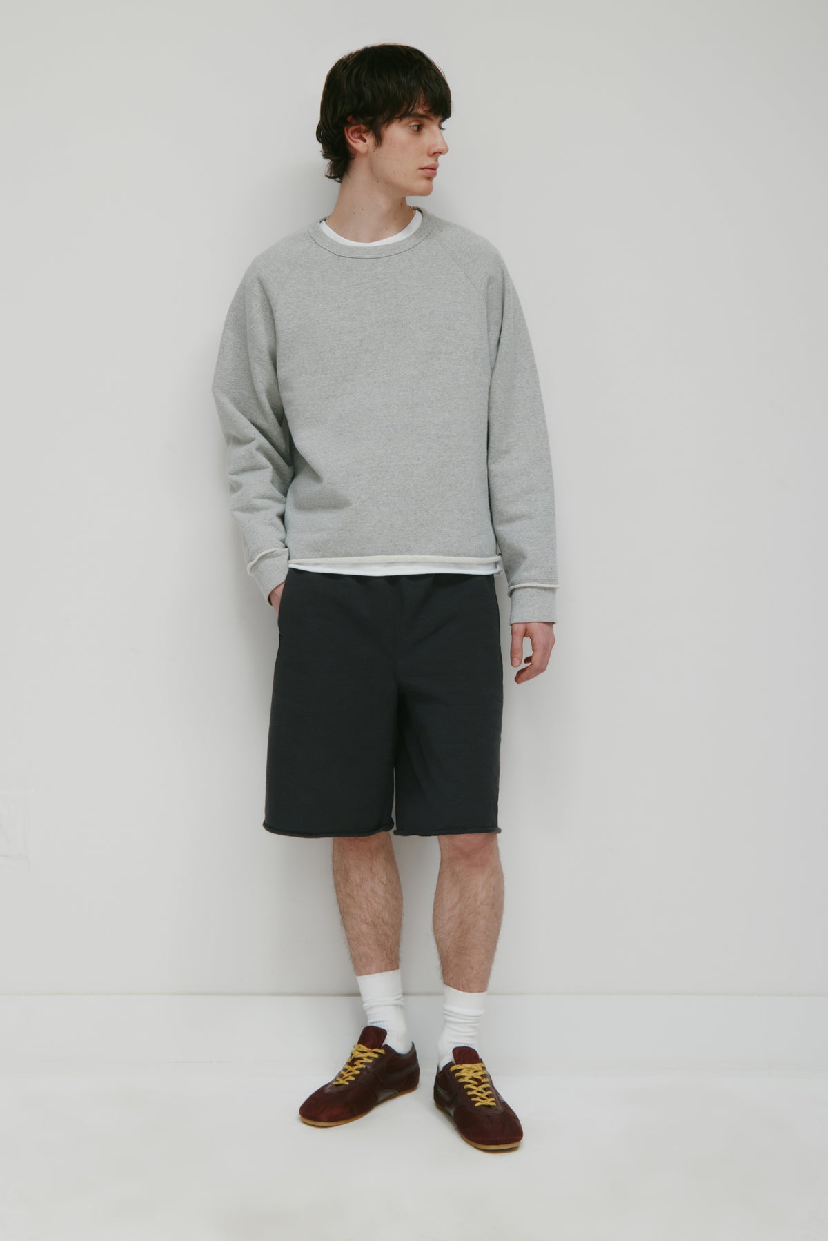 Crewneck Asr Cut-Off Pour Hommes en gris chiné