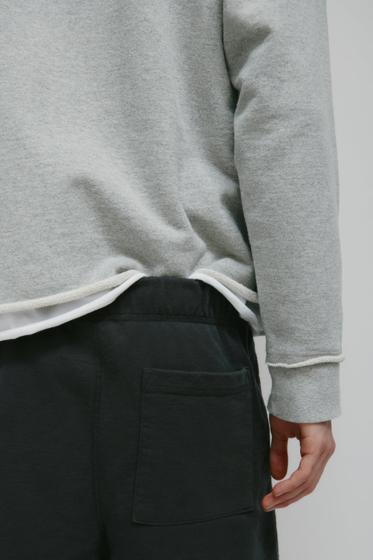 Crewneck Asr Cut-Off Pour Hommes en gris chiné