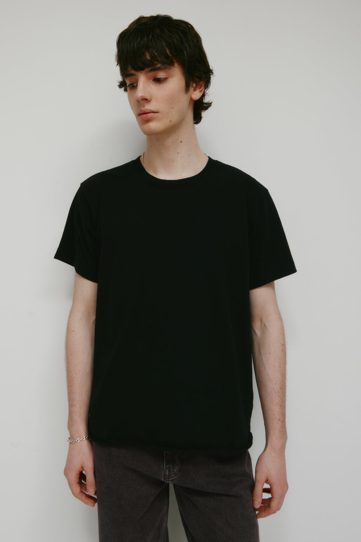 T-shirt à bande pour homme en noir