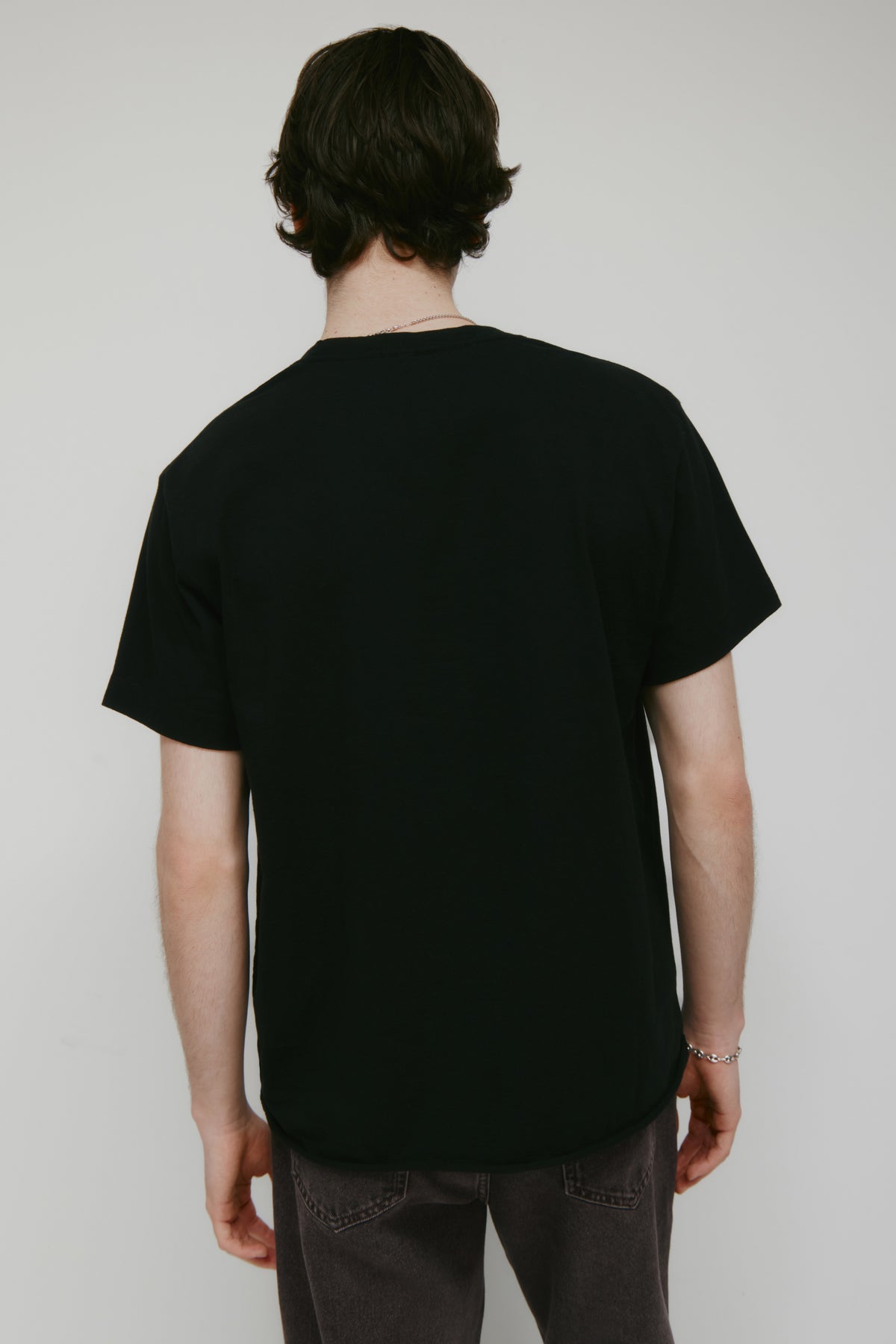 T-shirt à bande pour homme en noir