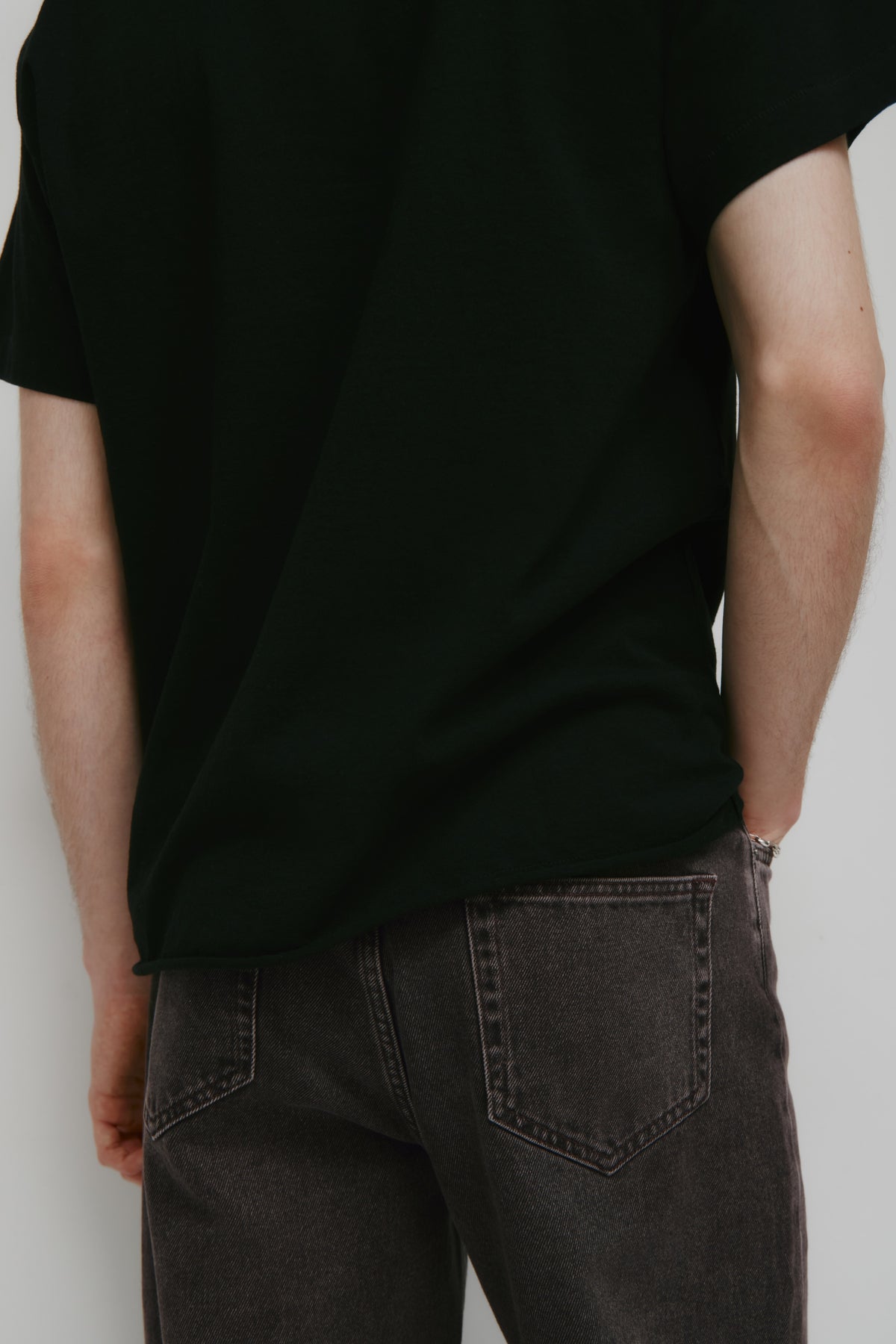 T-shirt à bande pour homme en noir