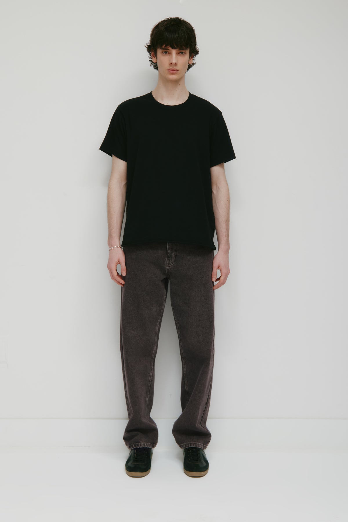 T-shirt à bande pour homme en noir
