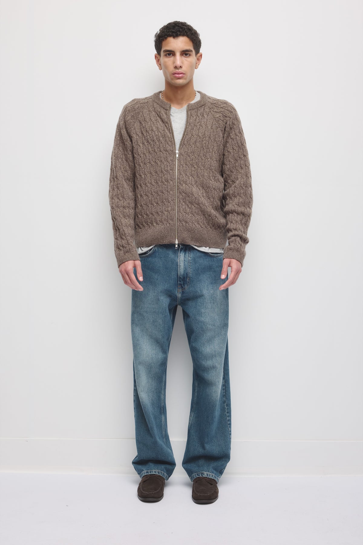 Cardigan à Torsades pour Homme en écorce