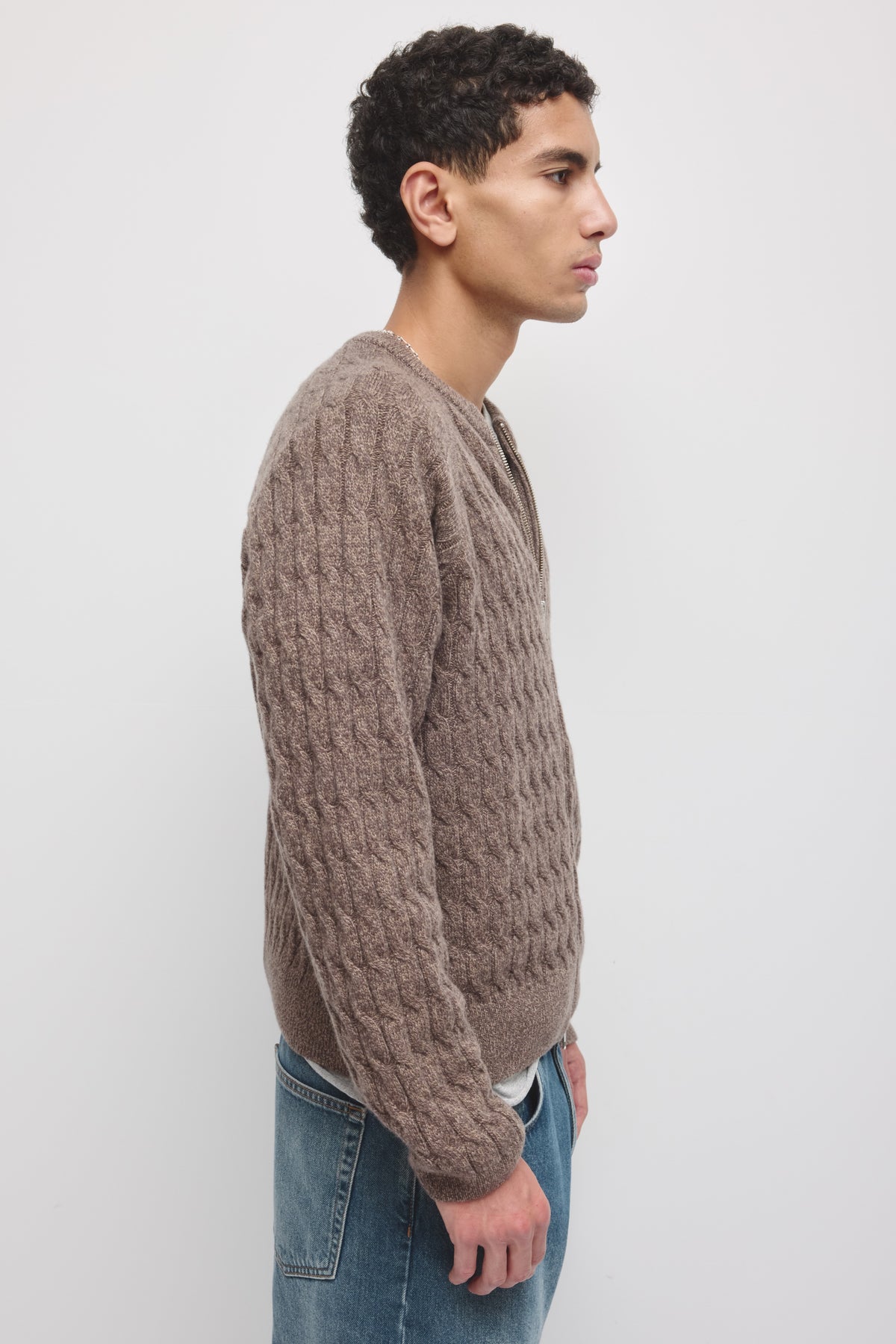 Cardigan à Torsades pour Homme en écorce