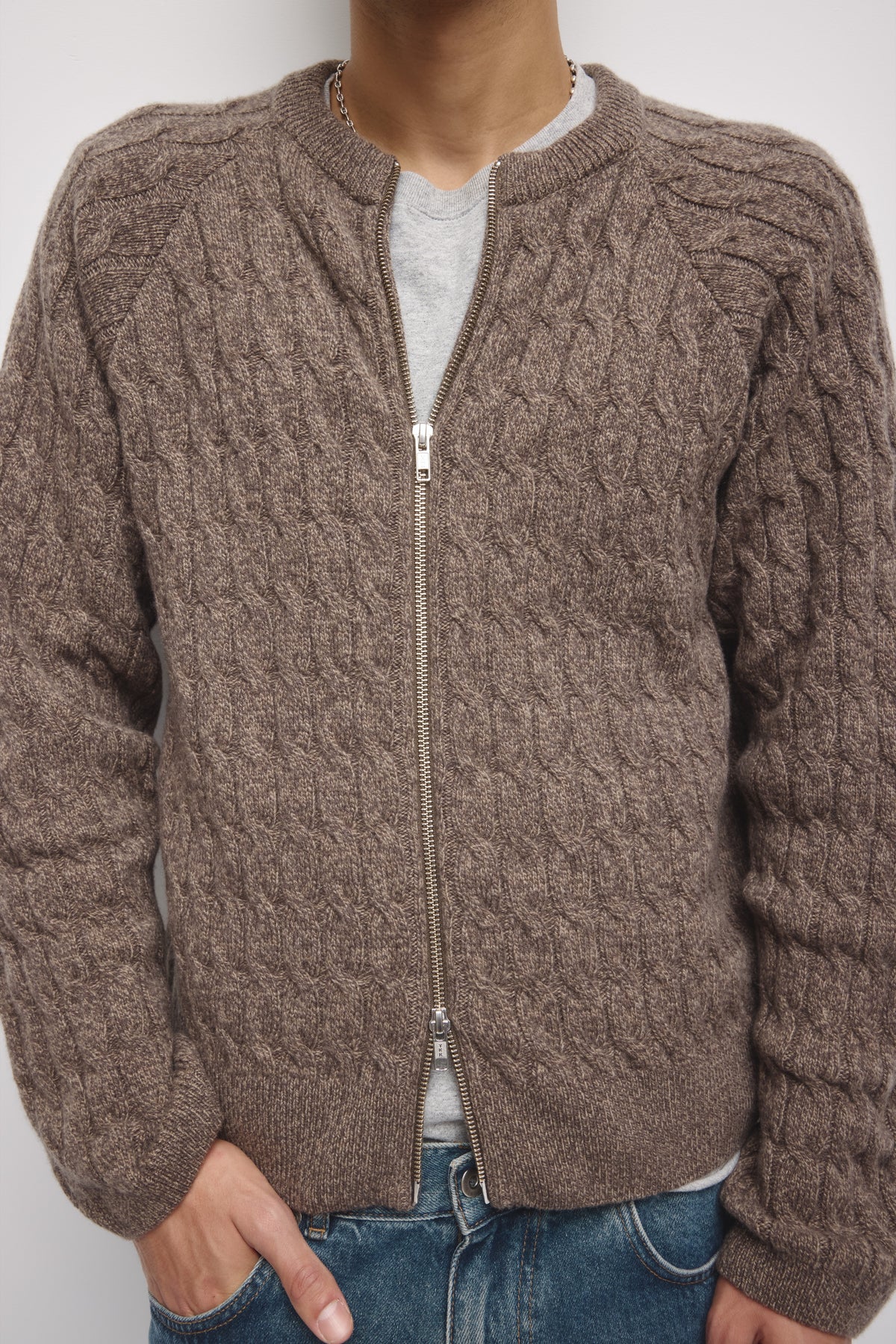 Cardigan à Torsades pour Homme en écorce