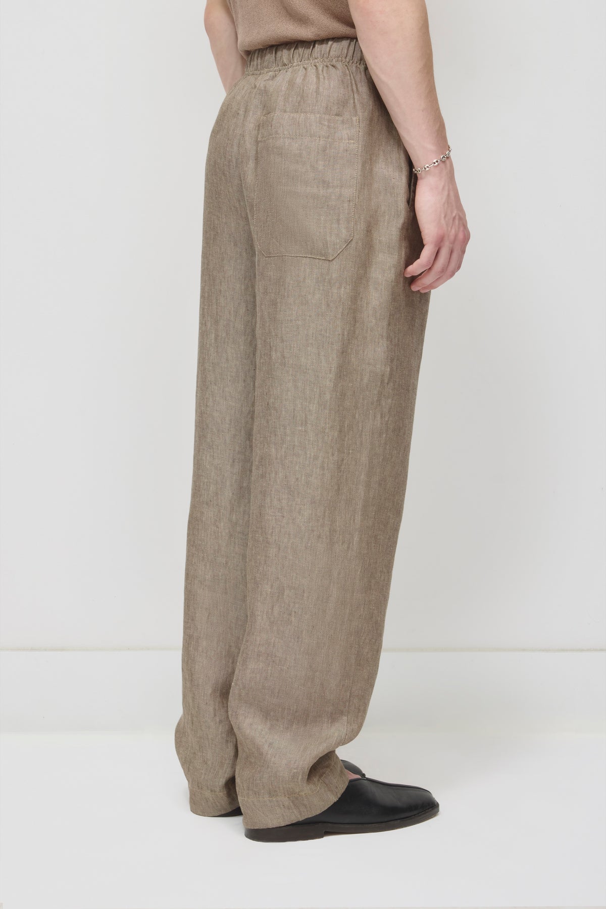 Pantalon de lin Cairo pour hommes en taupe