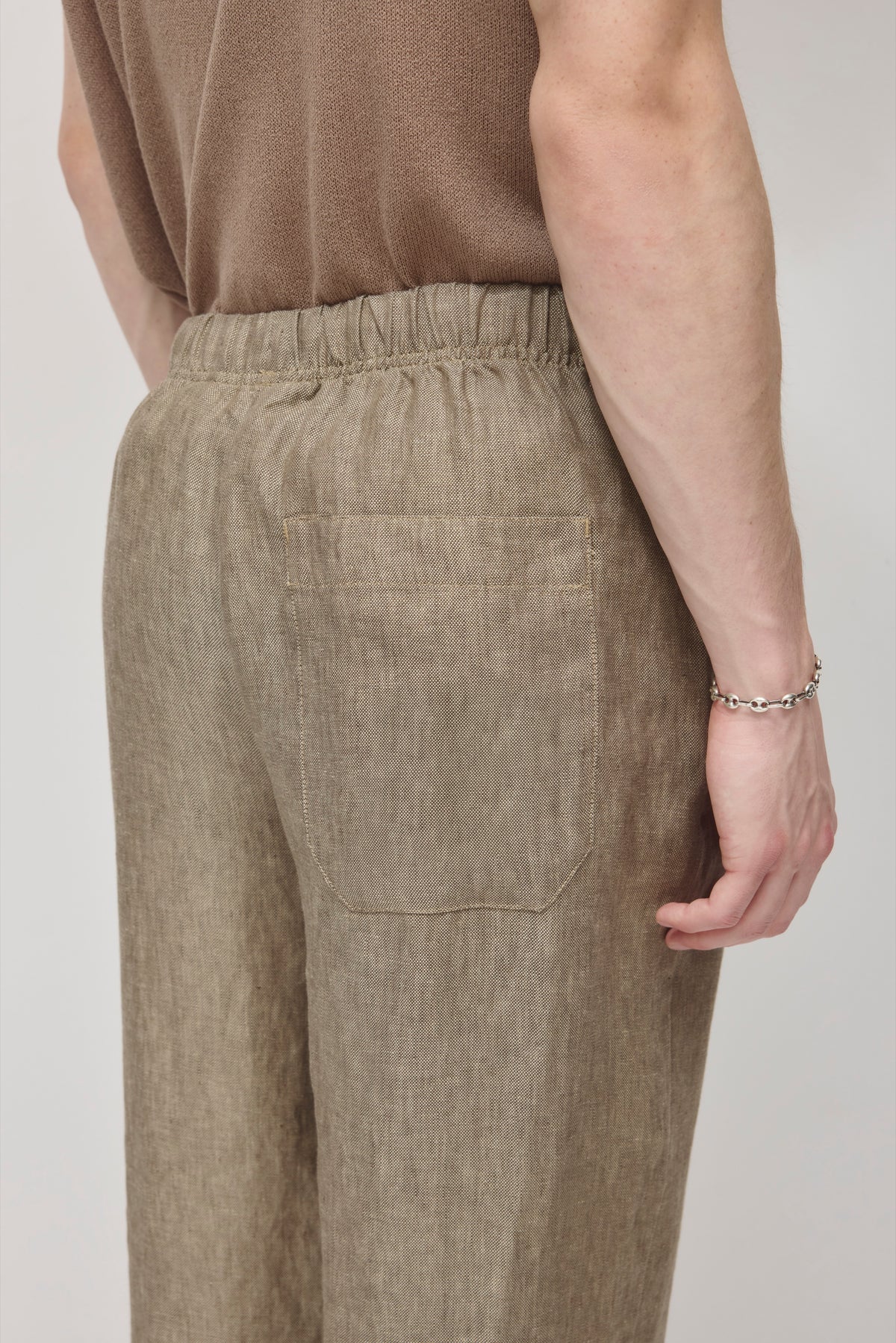 Pantalon de lin Cairo pour hommes en taupe