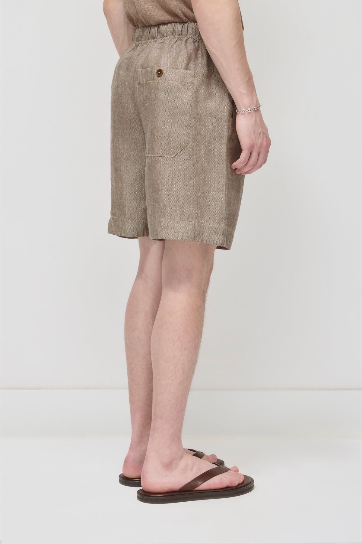 Short en lin Cairo pour homme en taupe