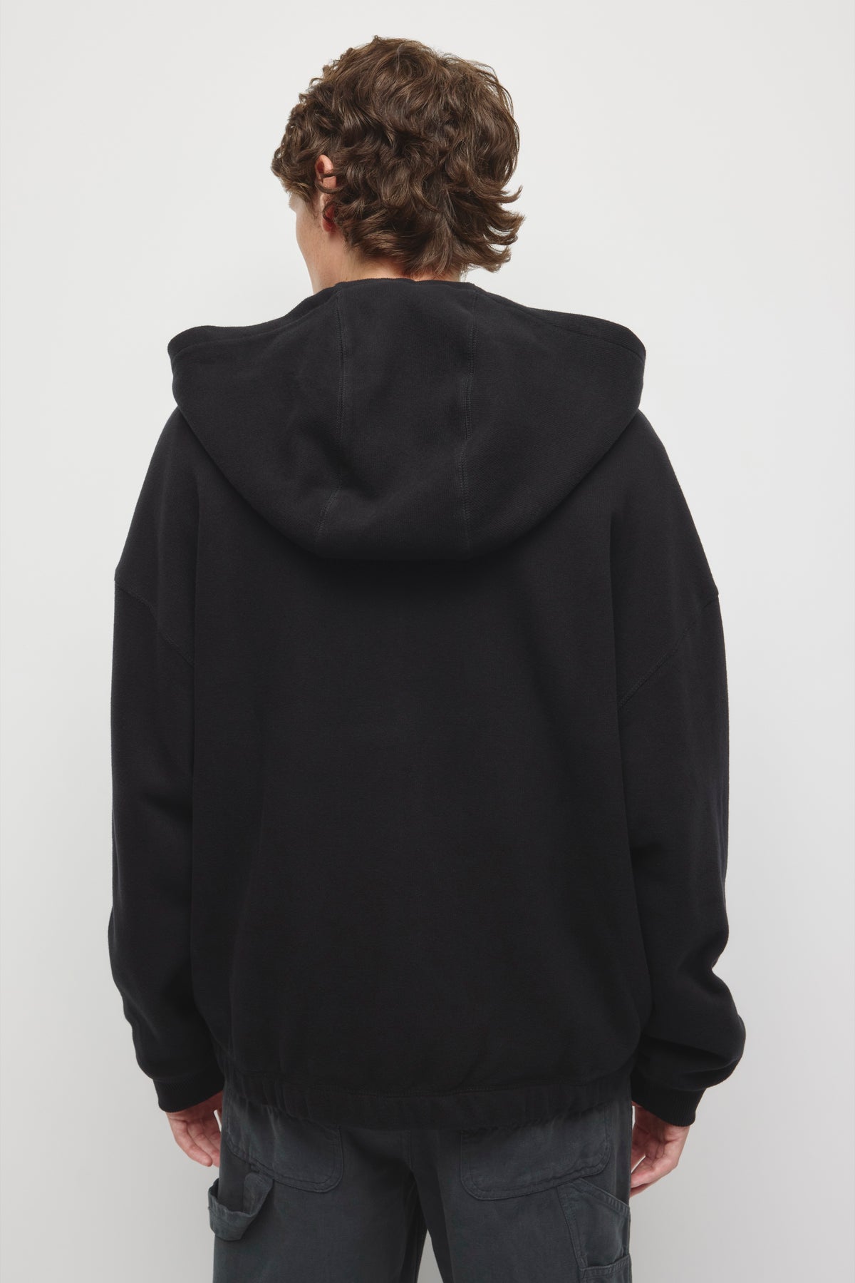 Sweat à capuche zippé confortable pour hommes en noir