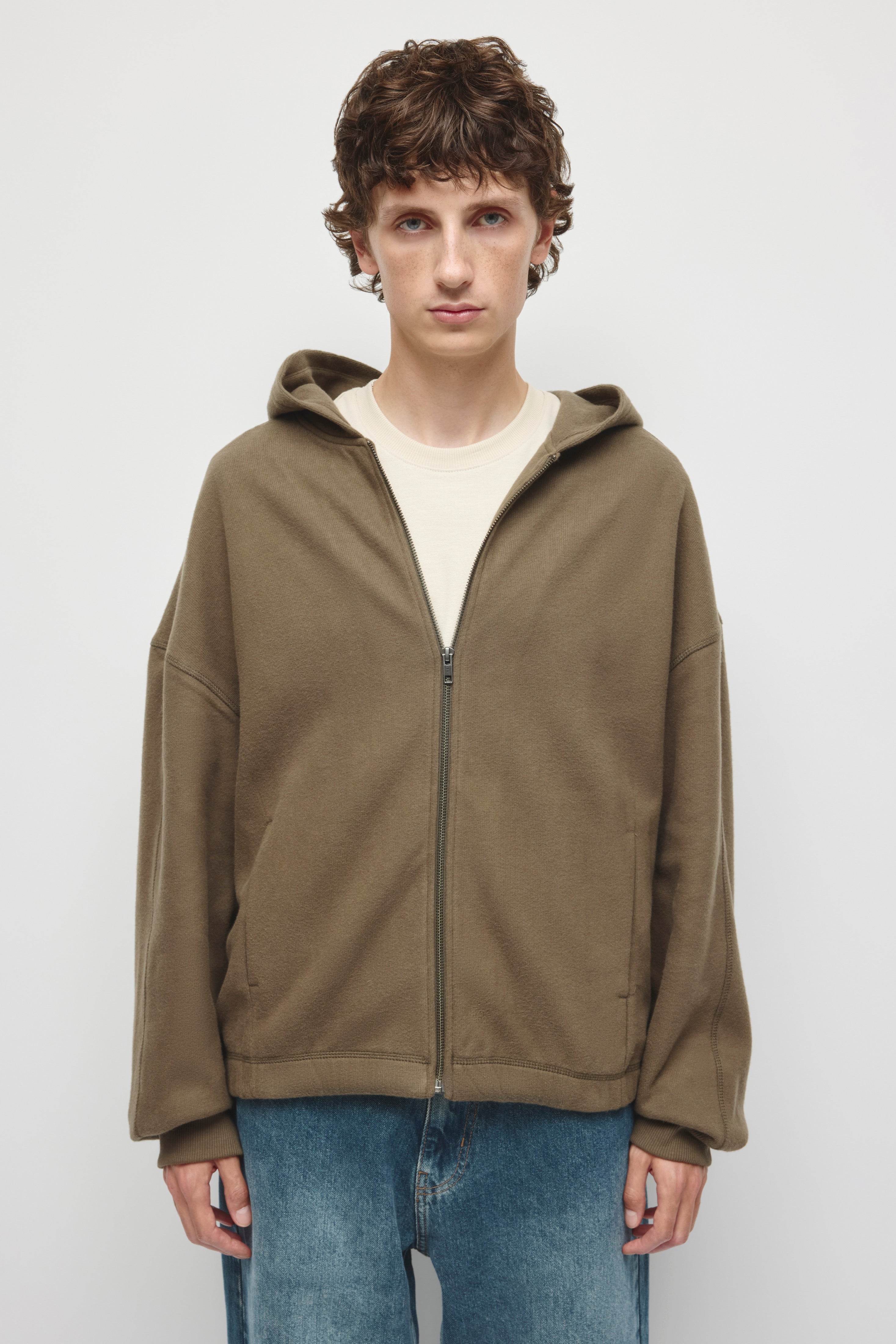 Sweat à capuche zippé confortable pour hommes en truffe