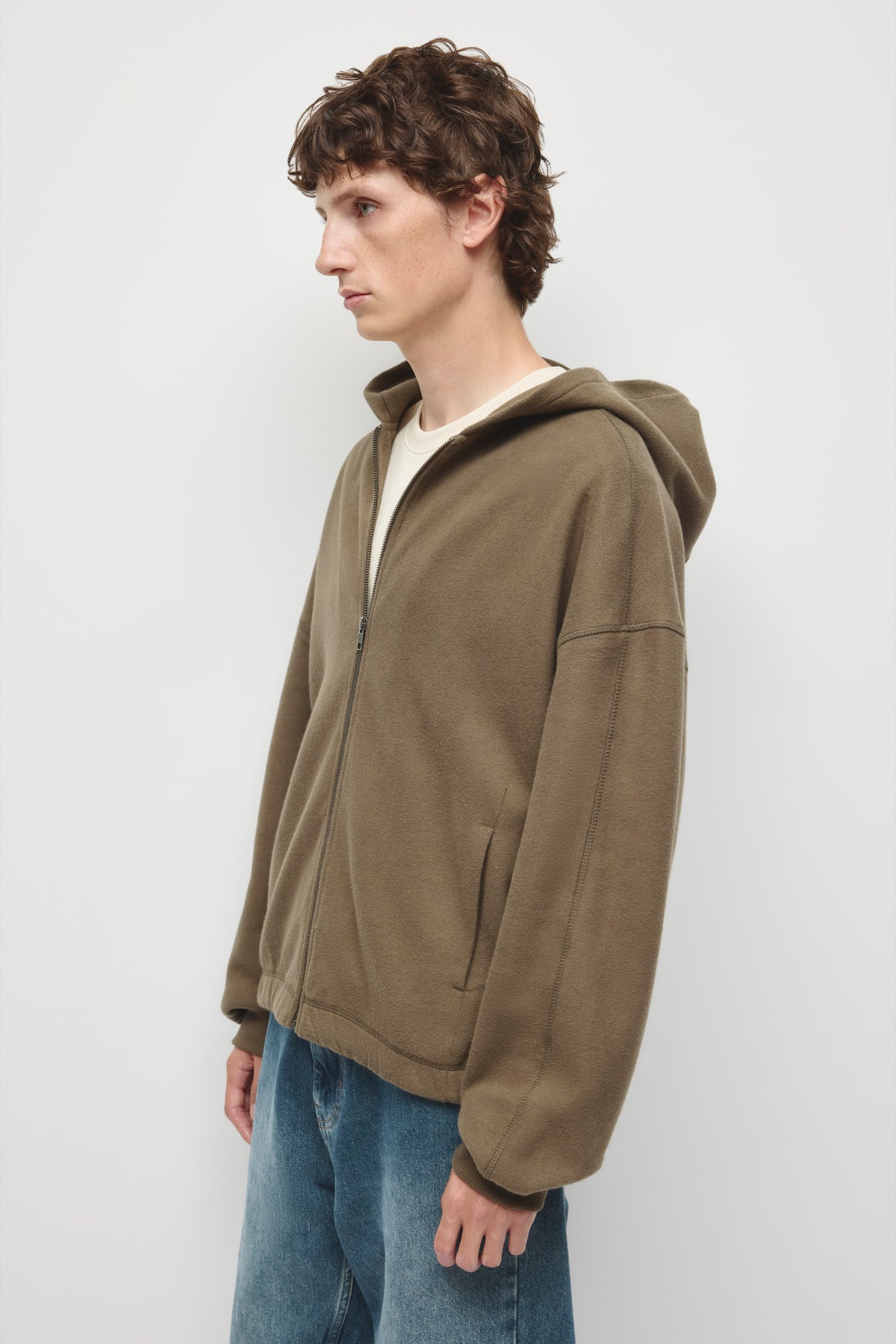Sweat à capuche zippé confortable pour hommes en truffe