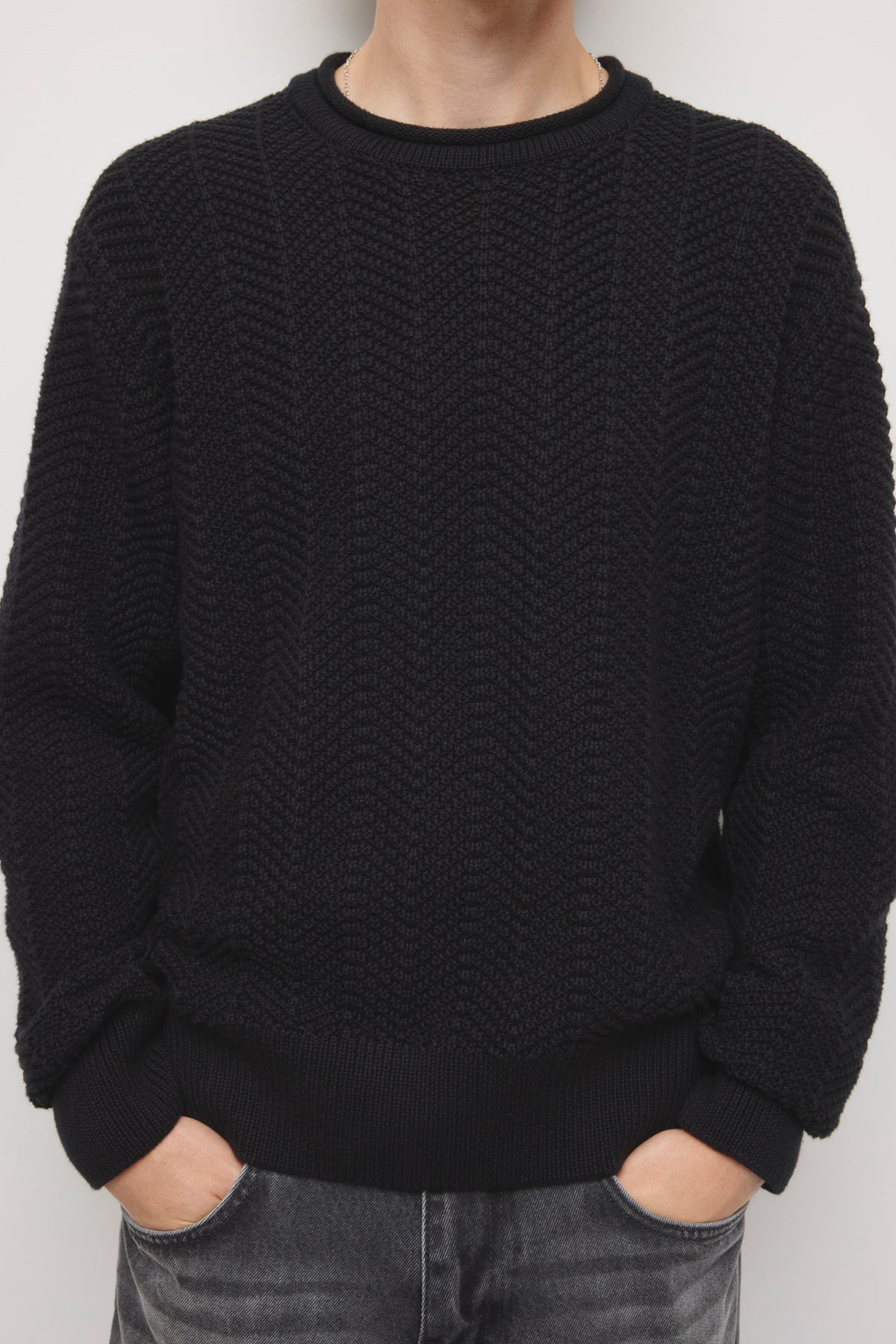 Men's Dahab Rollneck Sweater in Black