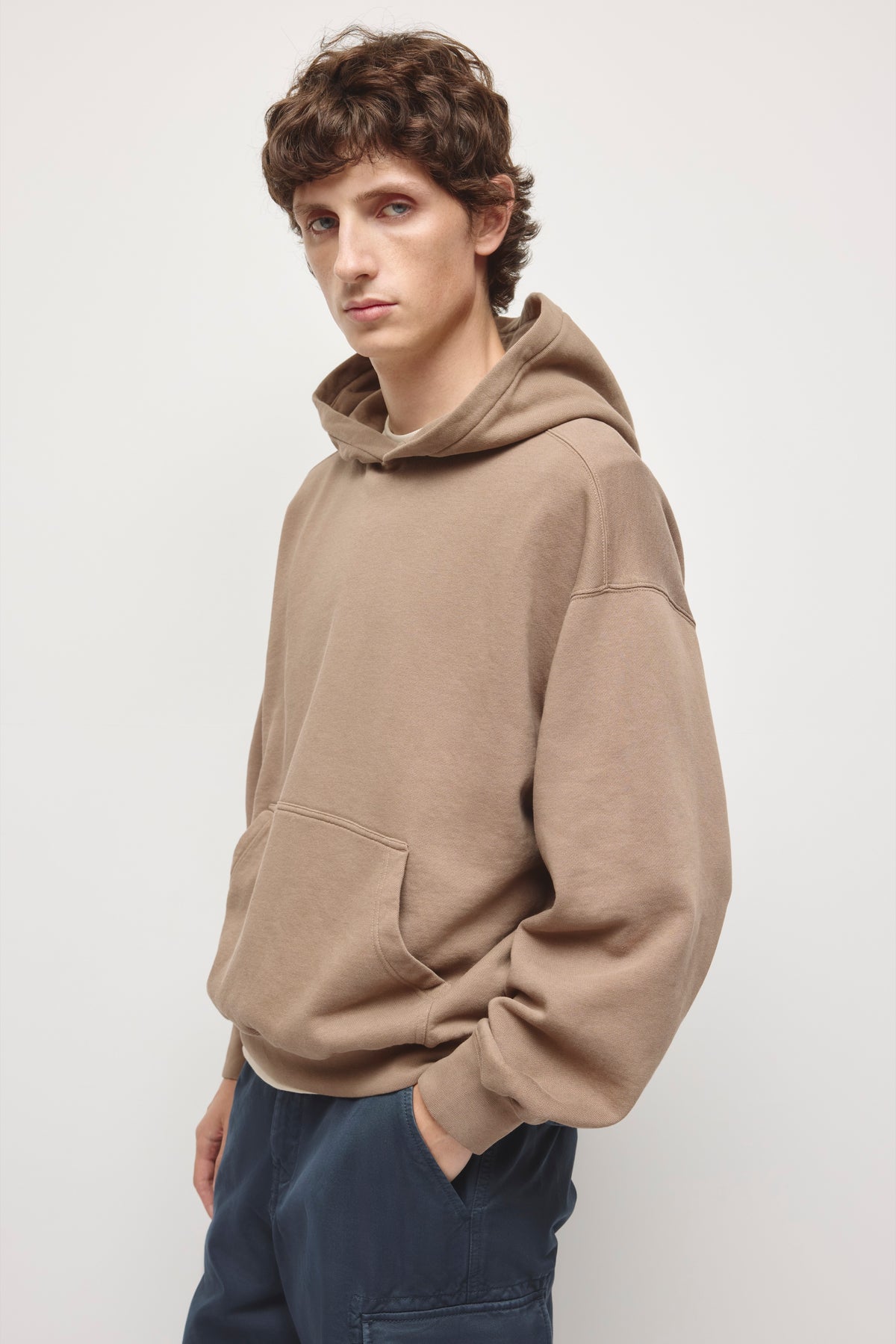 Men's Essential Hoodie  in Taupe