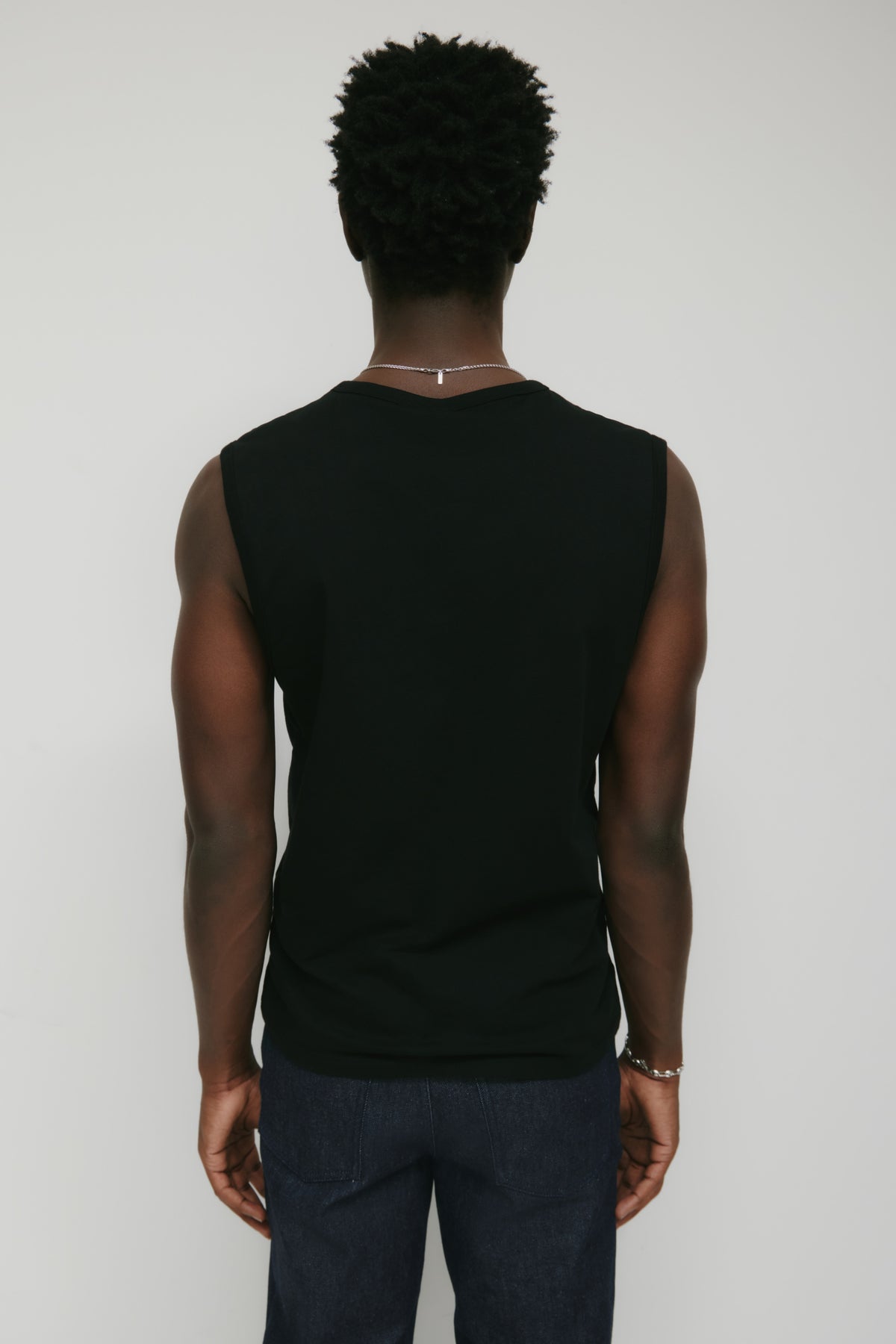 Débardeur ajusté pour homme en noir