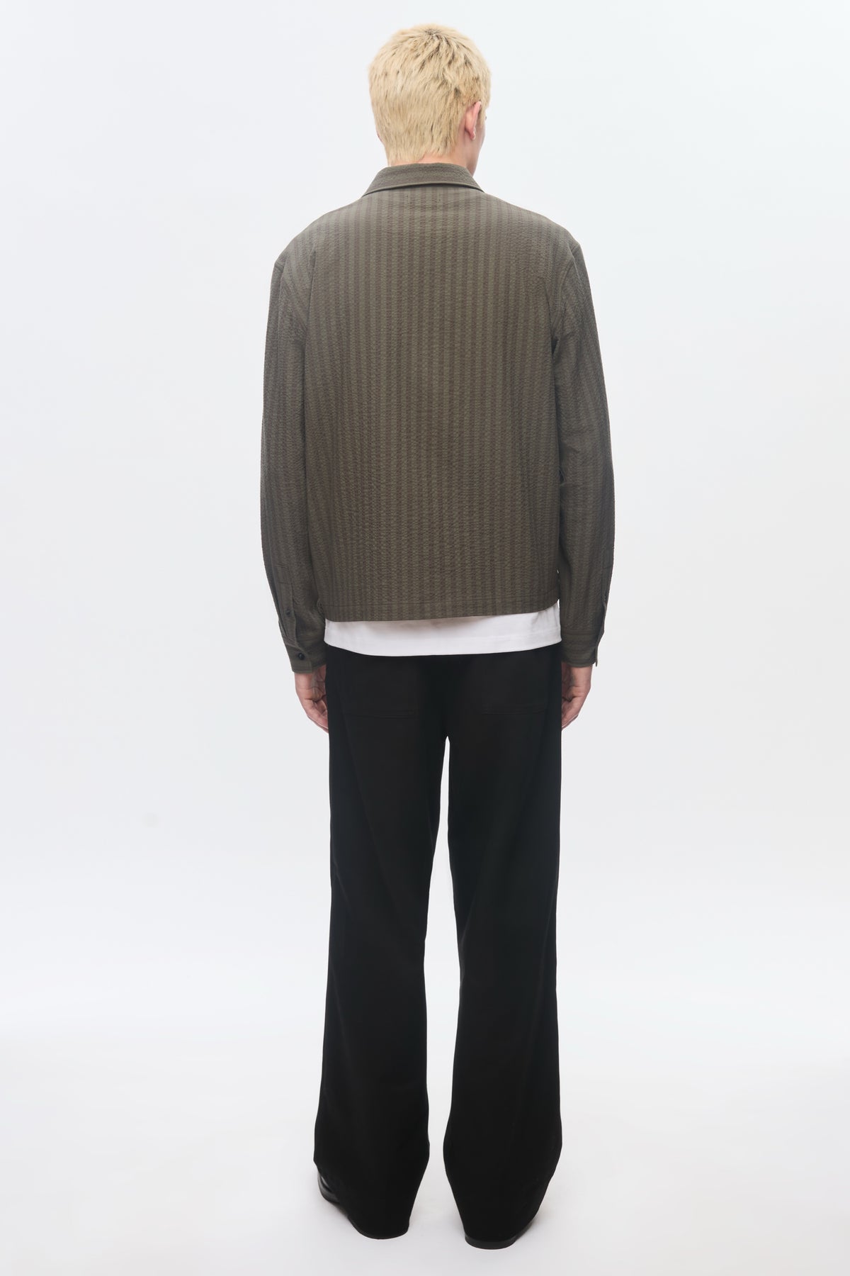 Chemise à fermeture éclair intégrale pour homme en brown/Olive