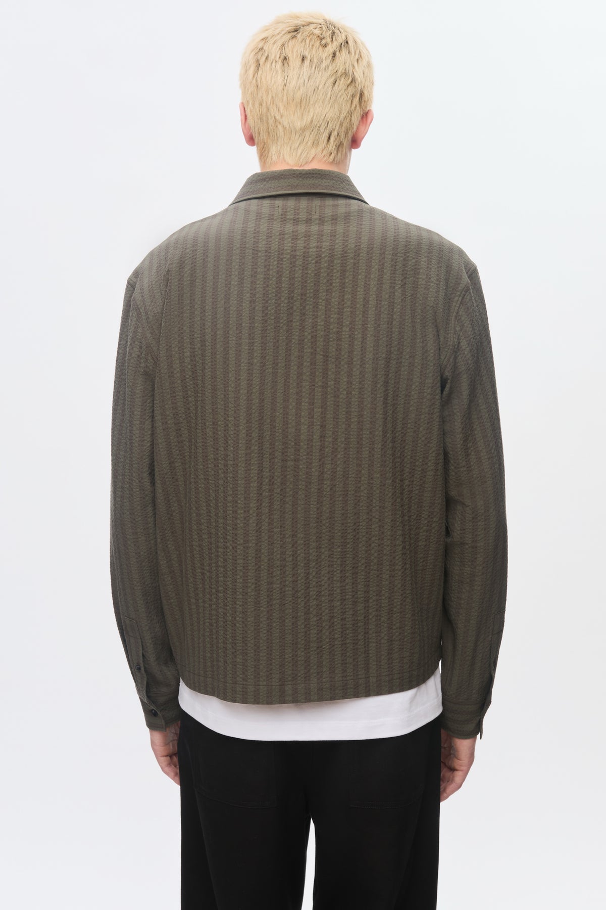Chemise à fermeture éclair intégrale pour homme en brown/Olive