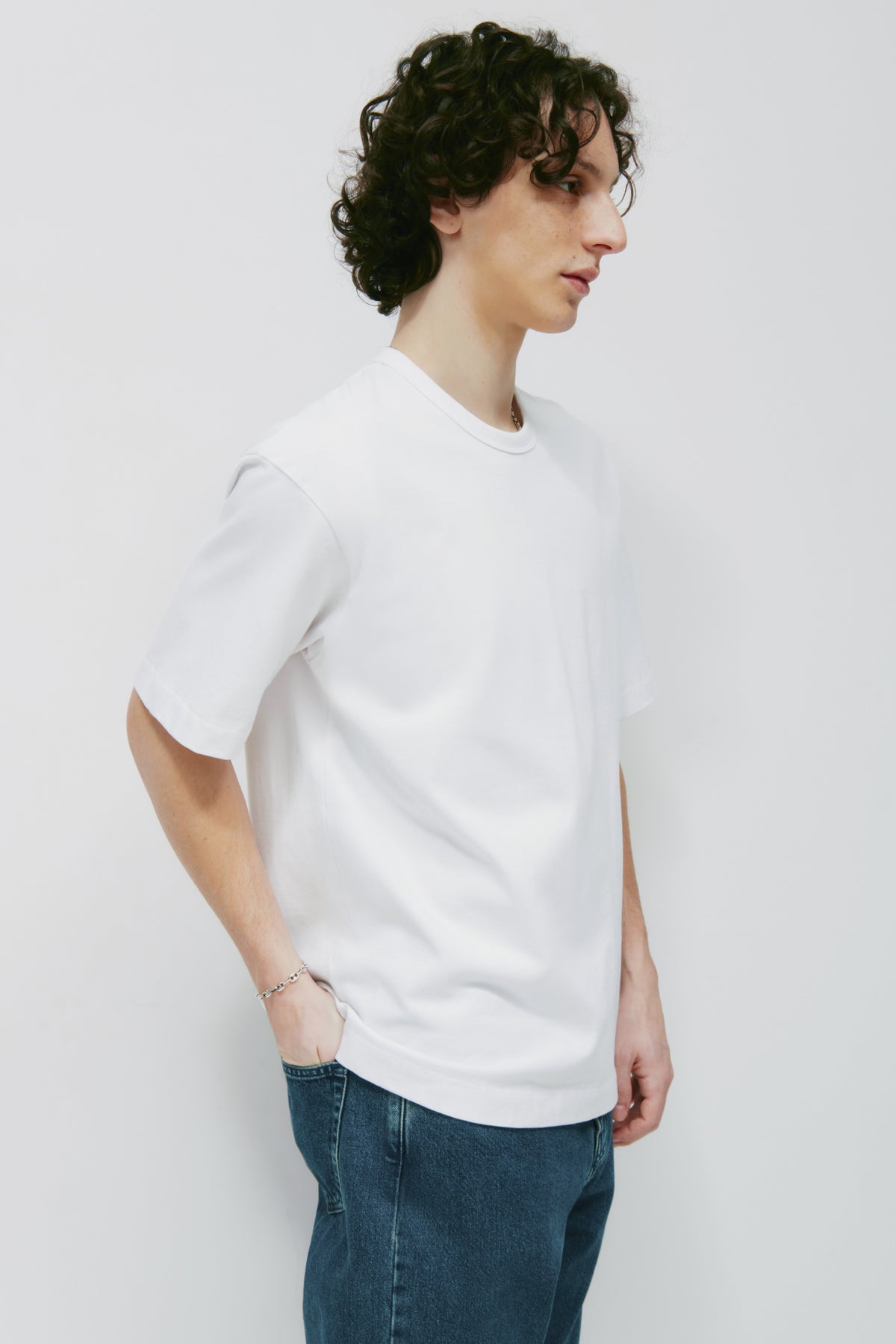 Pull épais Box Crew pour hommes en blanc