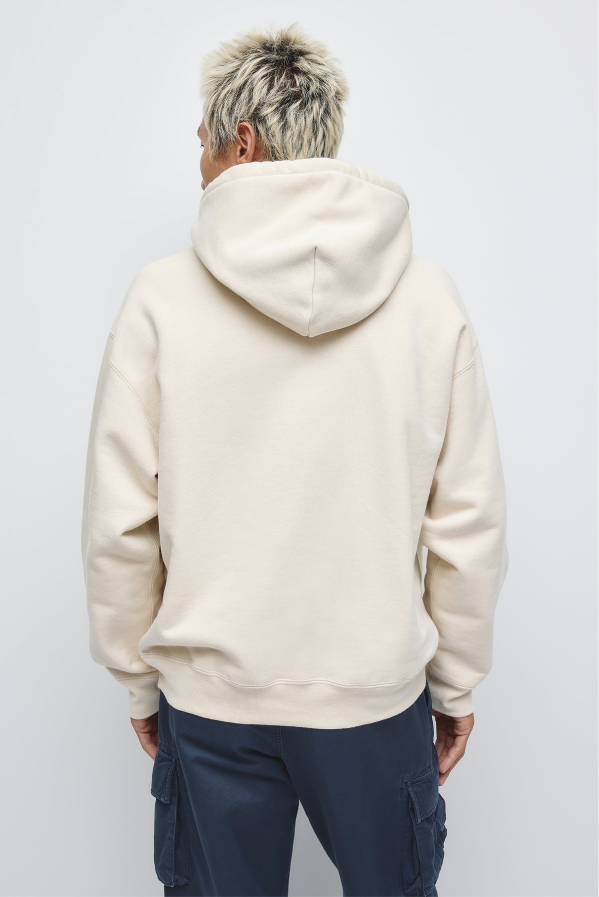 Sweat à capuche épais pour homme en crème